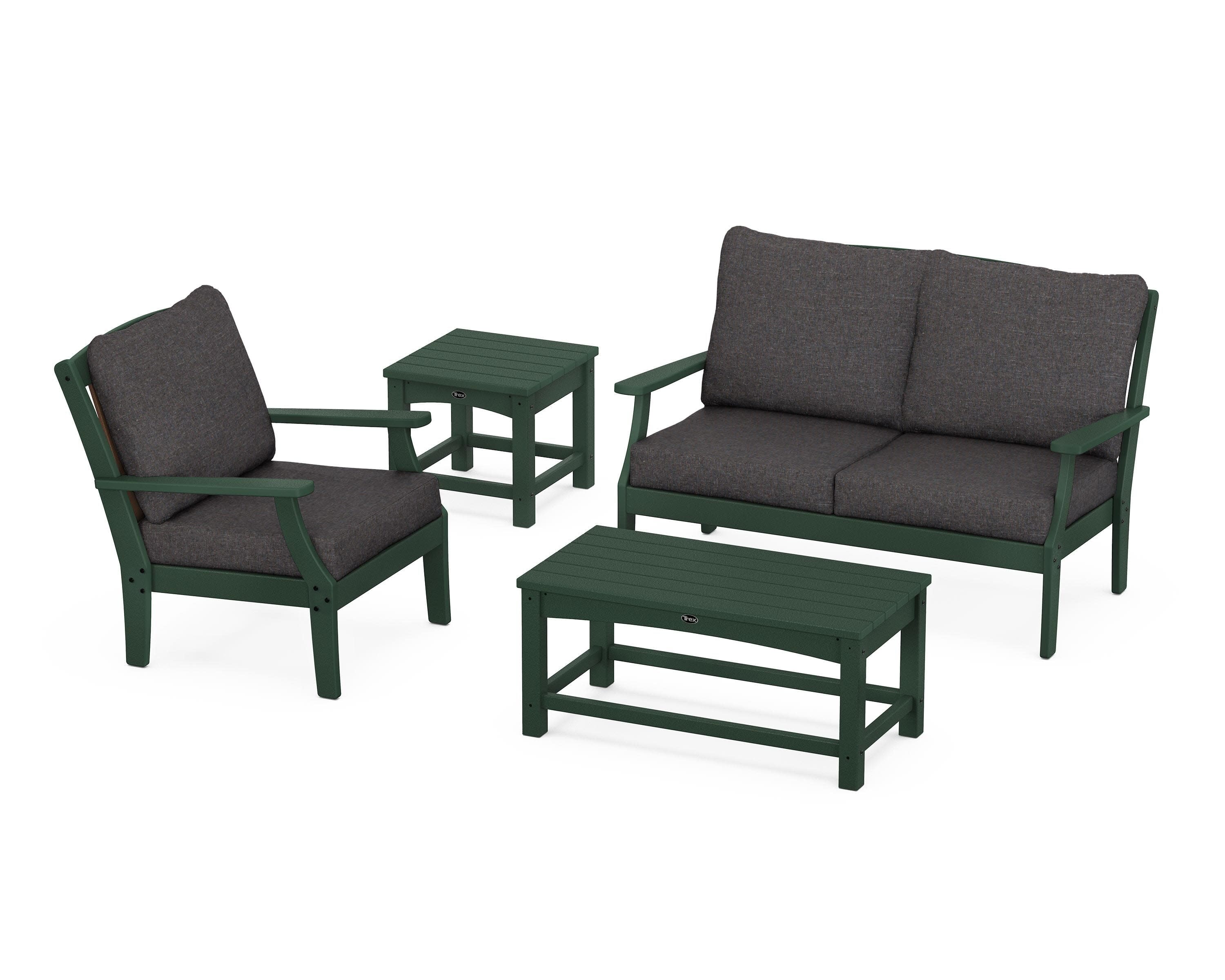 Yacht Club 4-Piece Deep Seating Set in Rainforest Canopy / Ash Charcoal