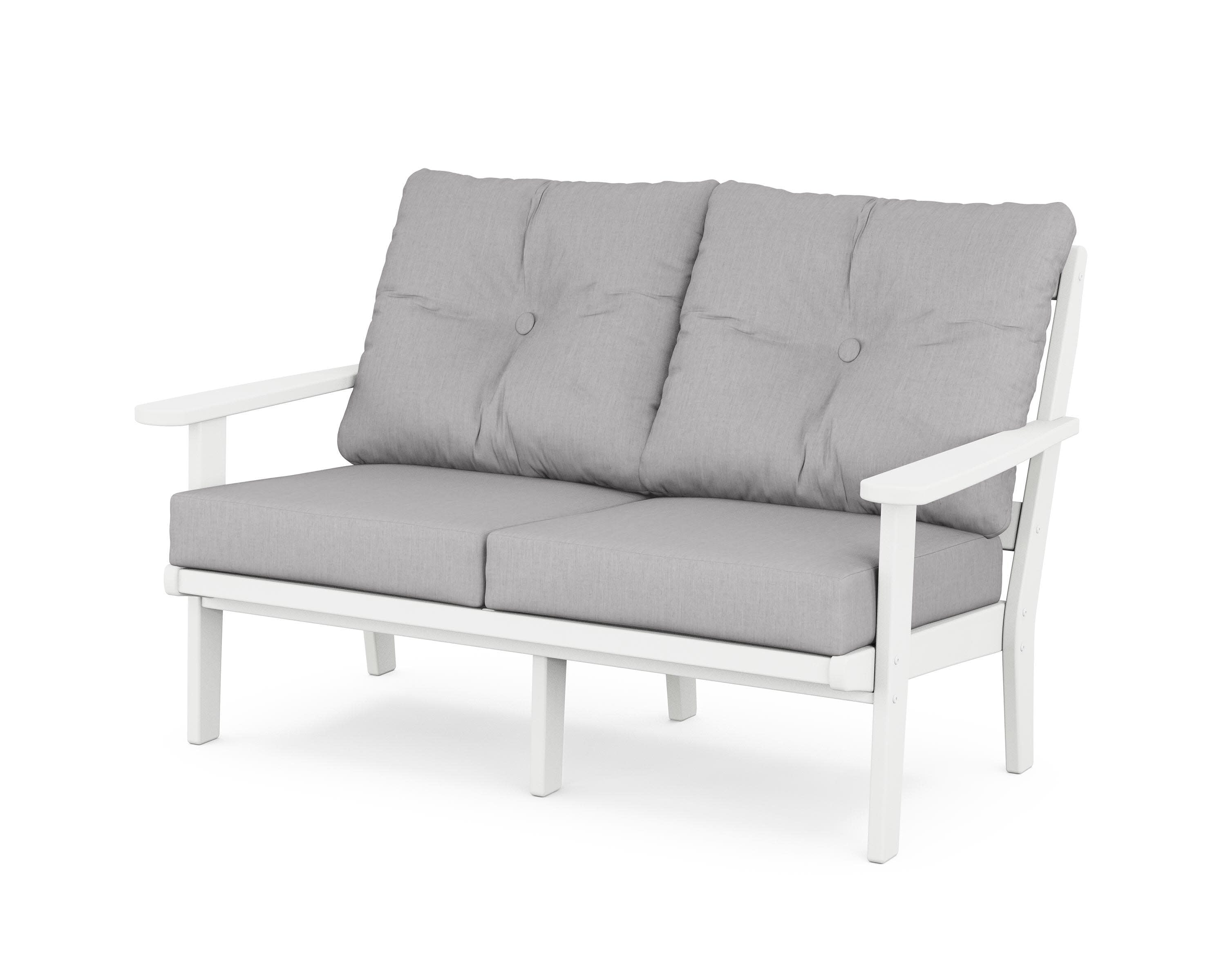 Cape Cod Deep Seating Loveseat in Classic White / Granite