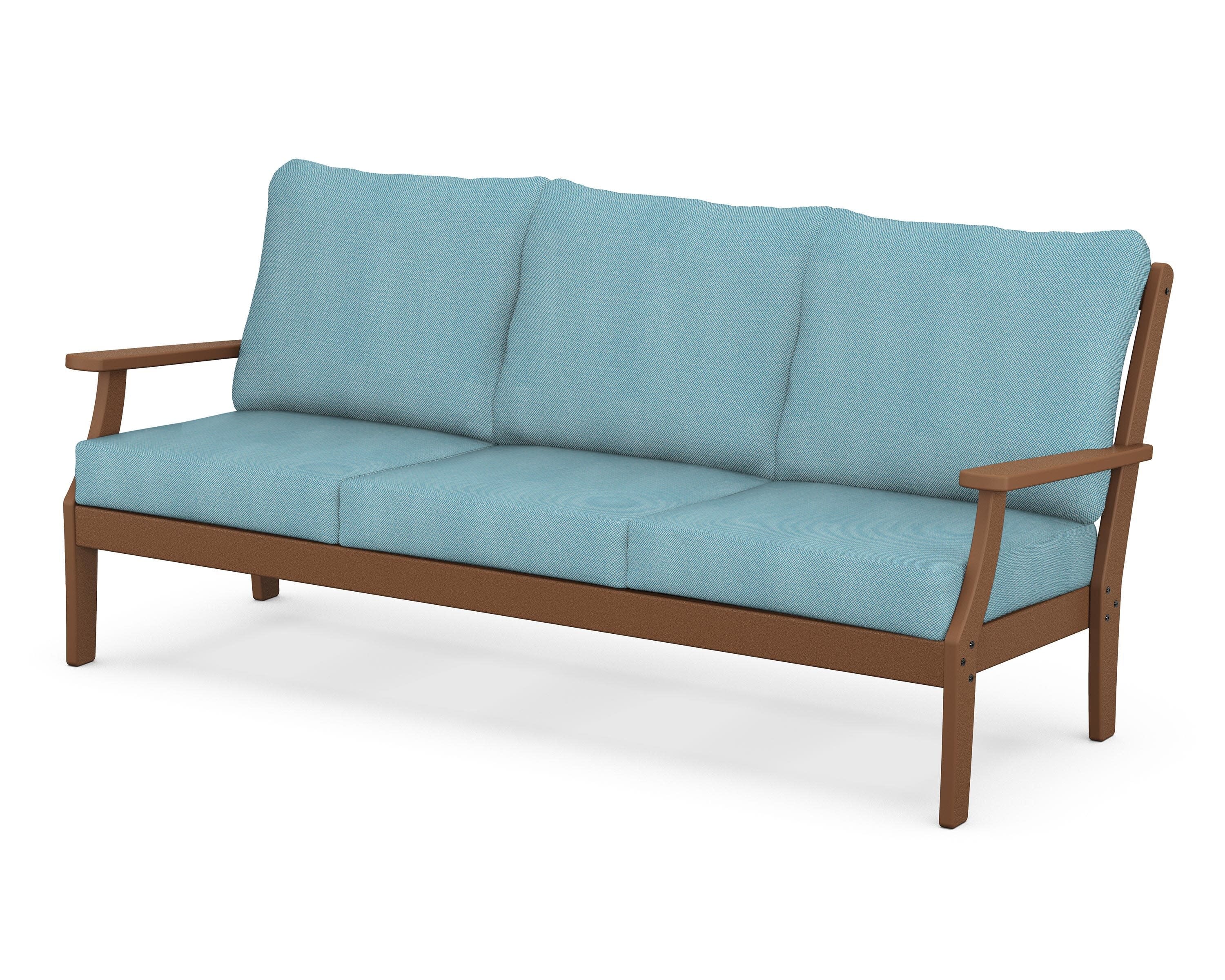 Yacht Club Deep Seating Sofa in Tree House / Lattice Sky Blue