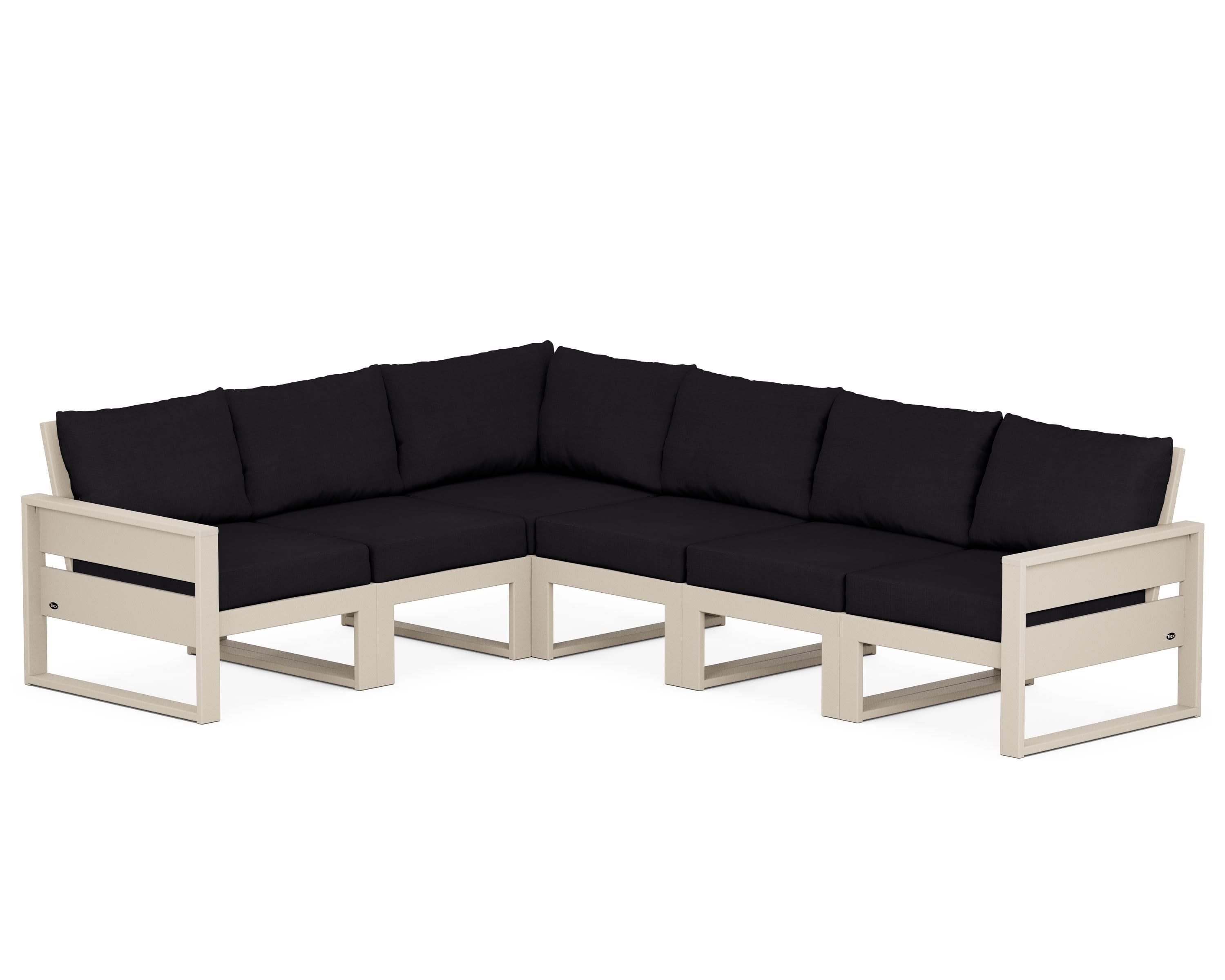Eastport 6-Piece Sectional in Sand Castle / Midnight Linen
