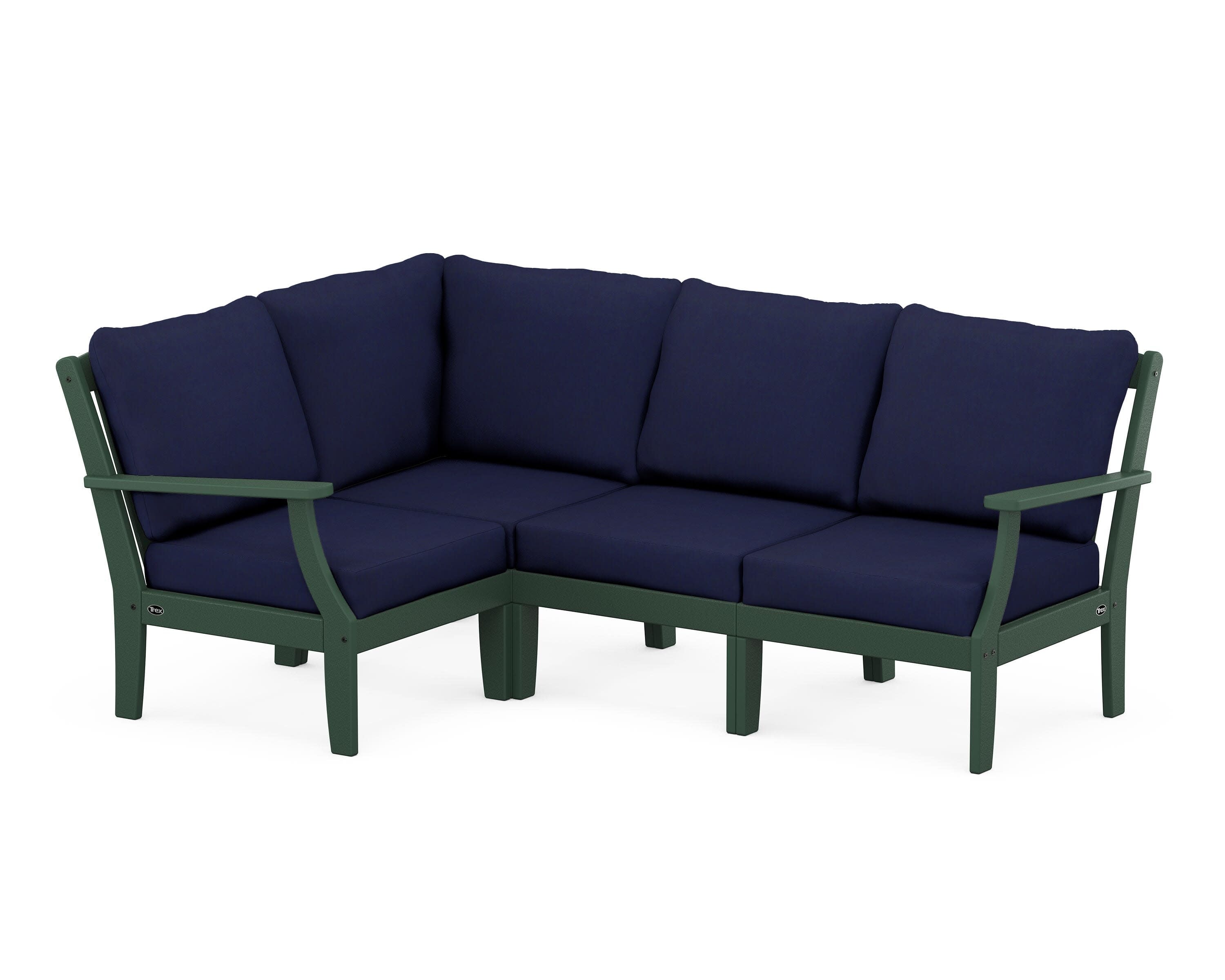 Yacht Club Modular 4-Piece Deep Seating Set in Rainforest Canopy / Navy