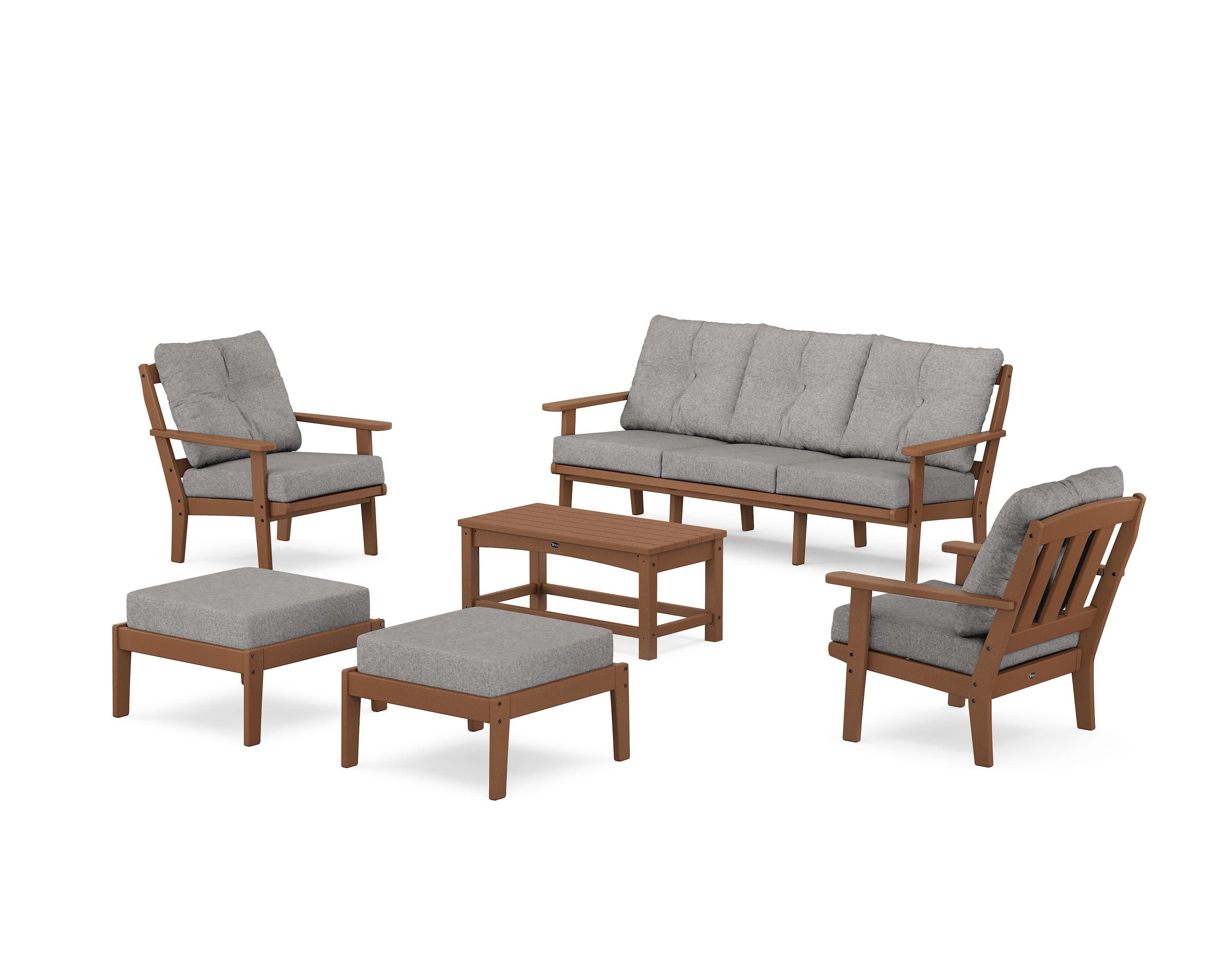 Cape Cod 6-Piece Lounge Sofa Set in Tree House / Grey Mist