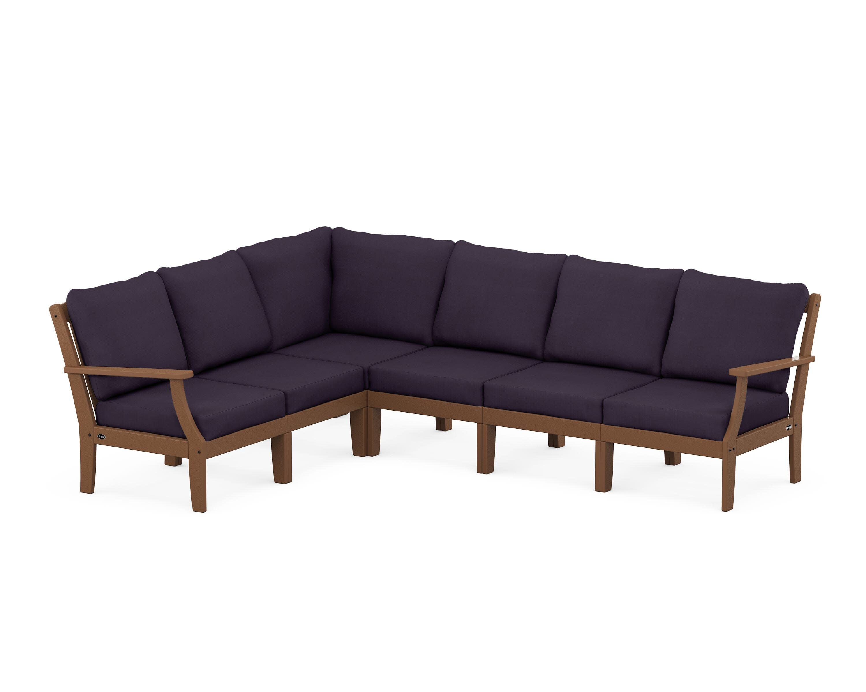 Yacht Club Modular 6-Piece Deep Seating Set in Tree House / Navy Linen