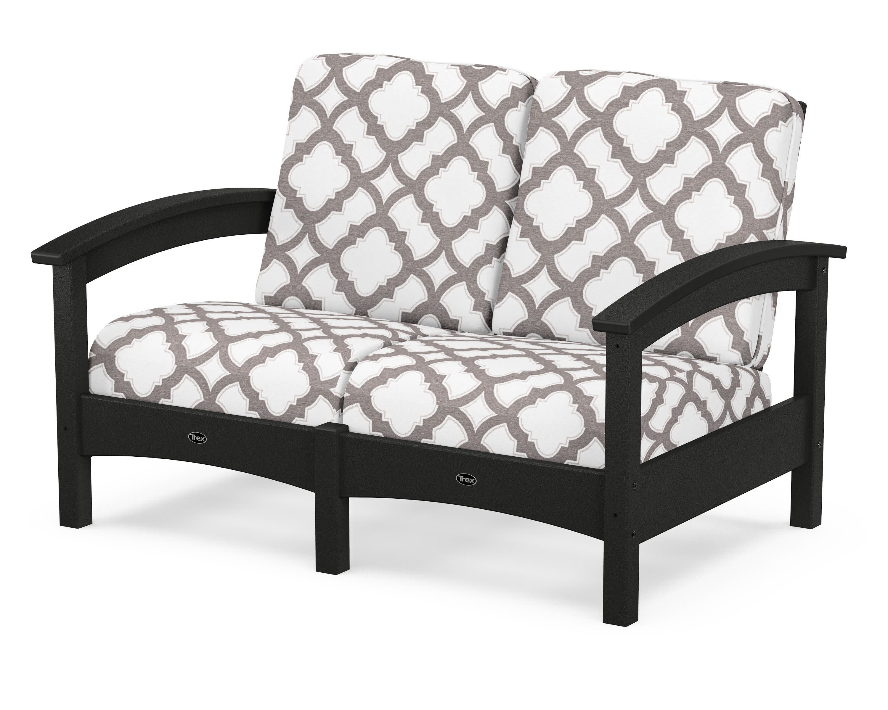 Rockport Club Loveseat in Charcoal Black / Trellis Grey Mist
