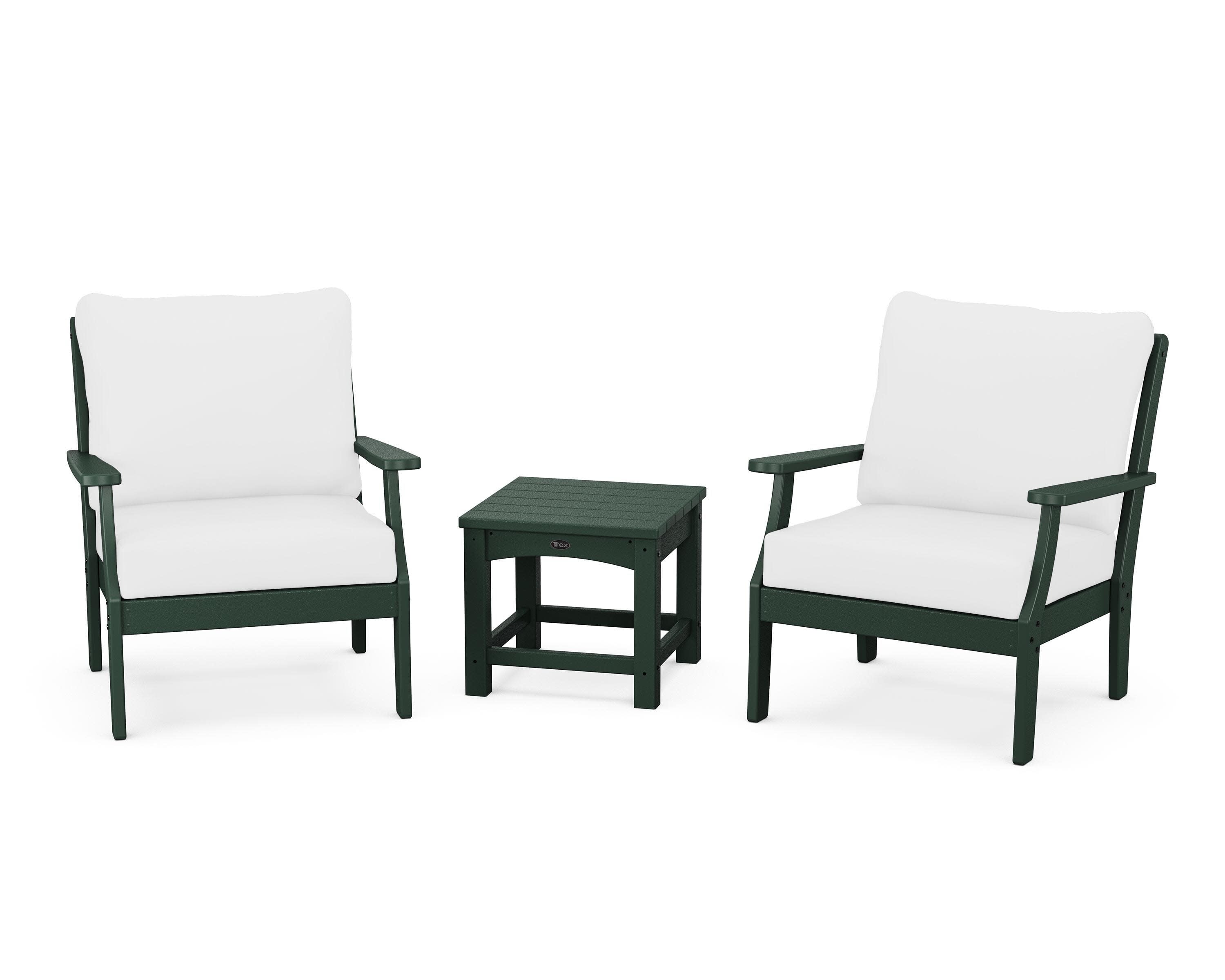 Yacht Club 3-Piece Deep Seating Set in Rainforest Canopy / Natural