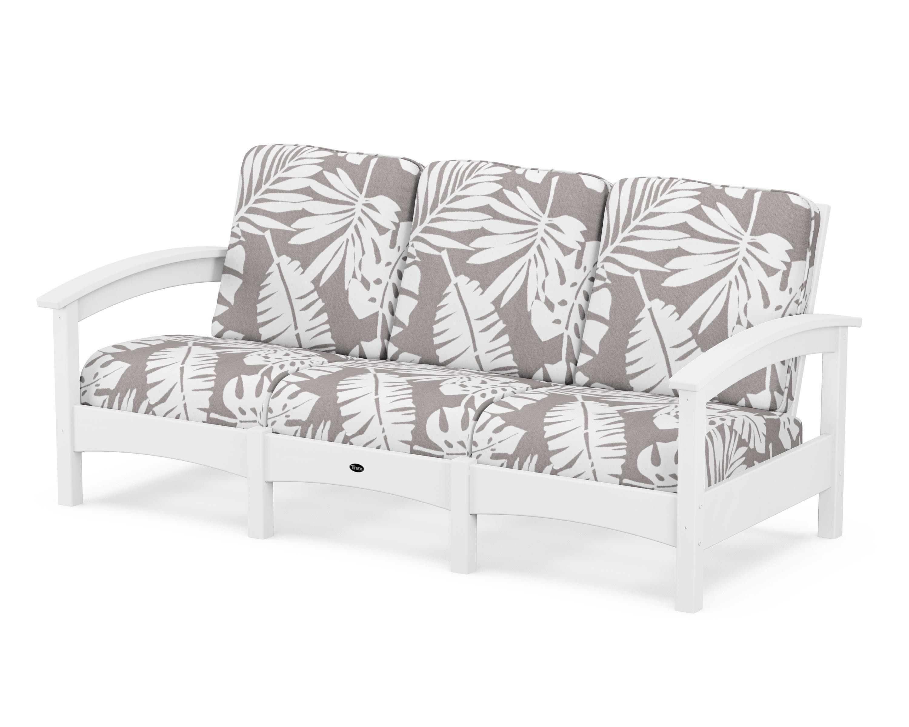 Rockport Club Sofa in Classic White / Leaf Grey Mist