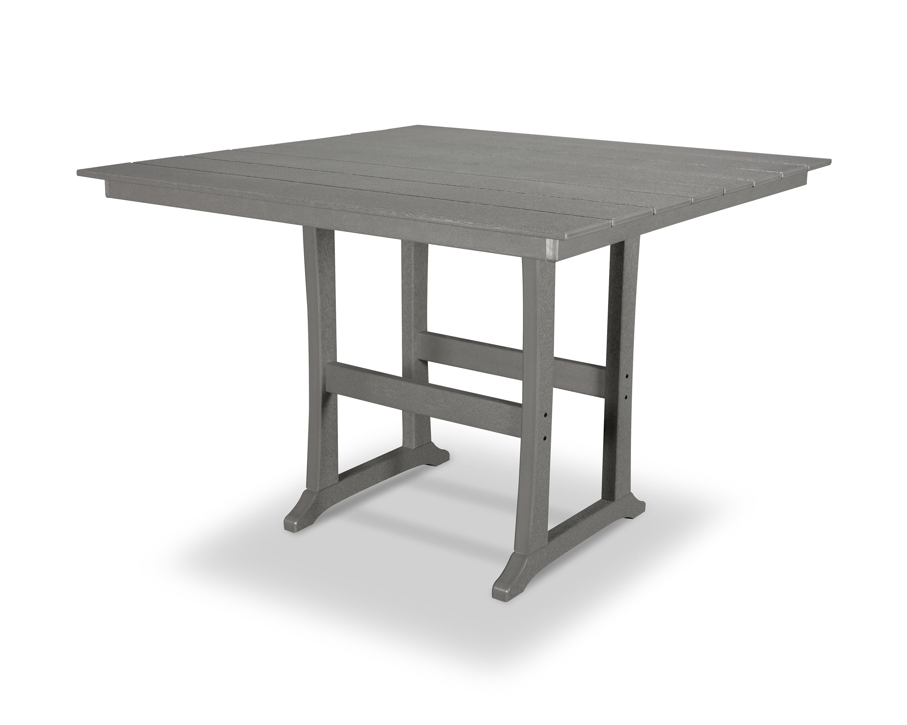 Farmhouse Trestle 59" Bar Table in Stepping Stone