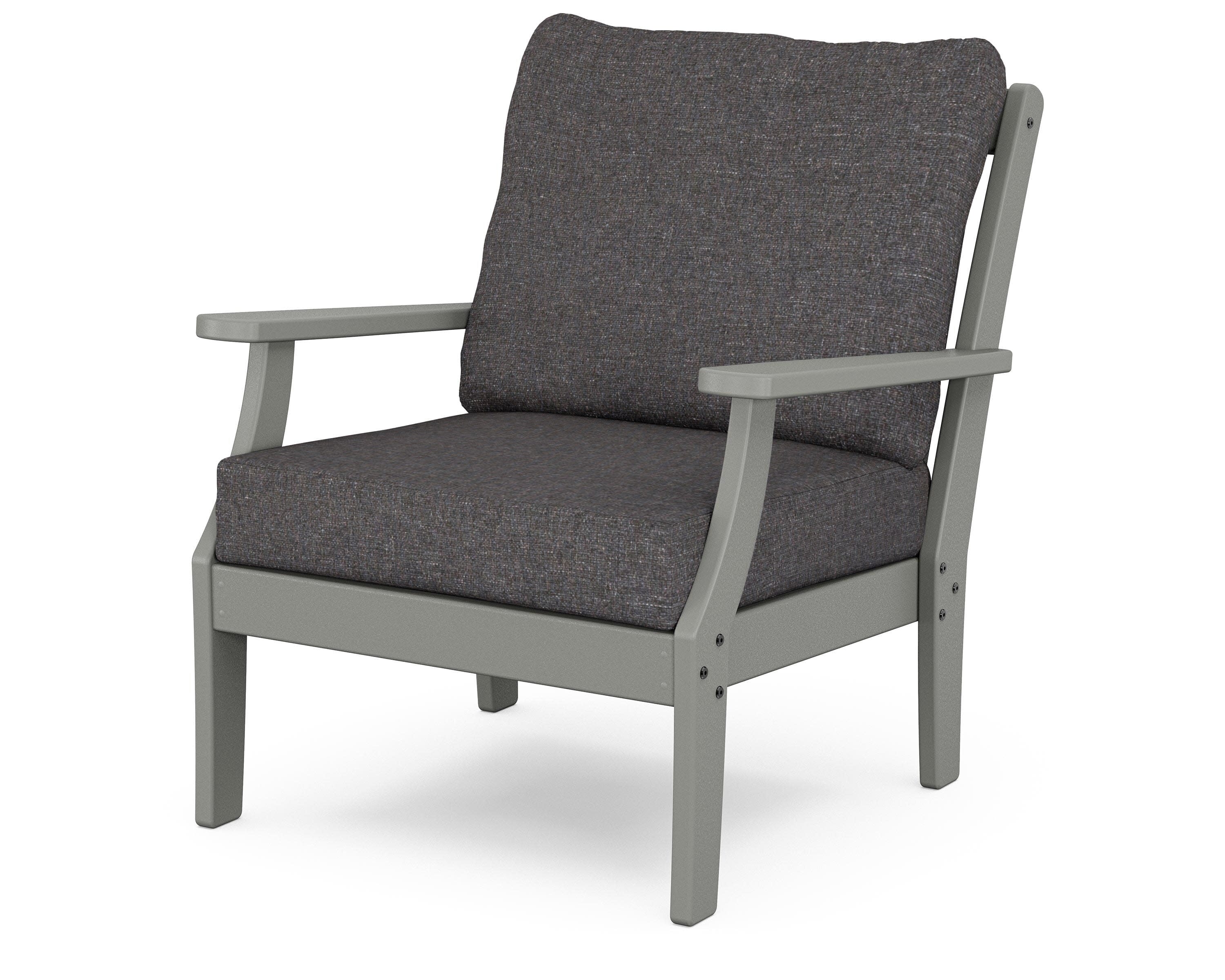 Yacht Club Deep Seating Chair in Stepping Stone / Ash Charcoal