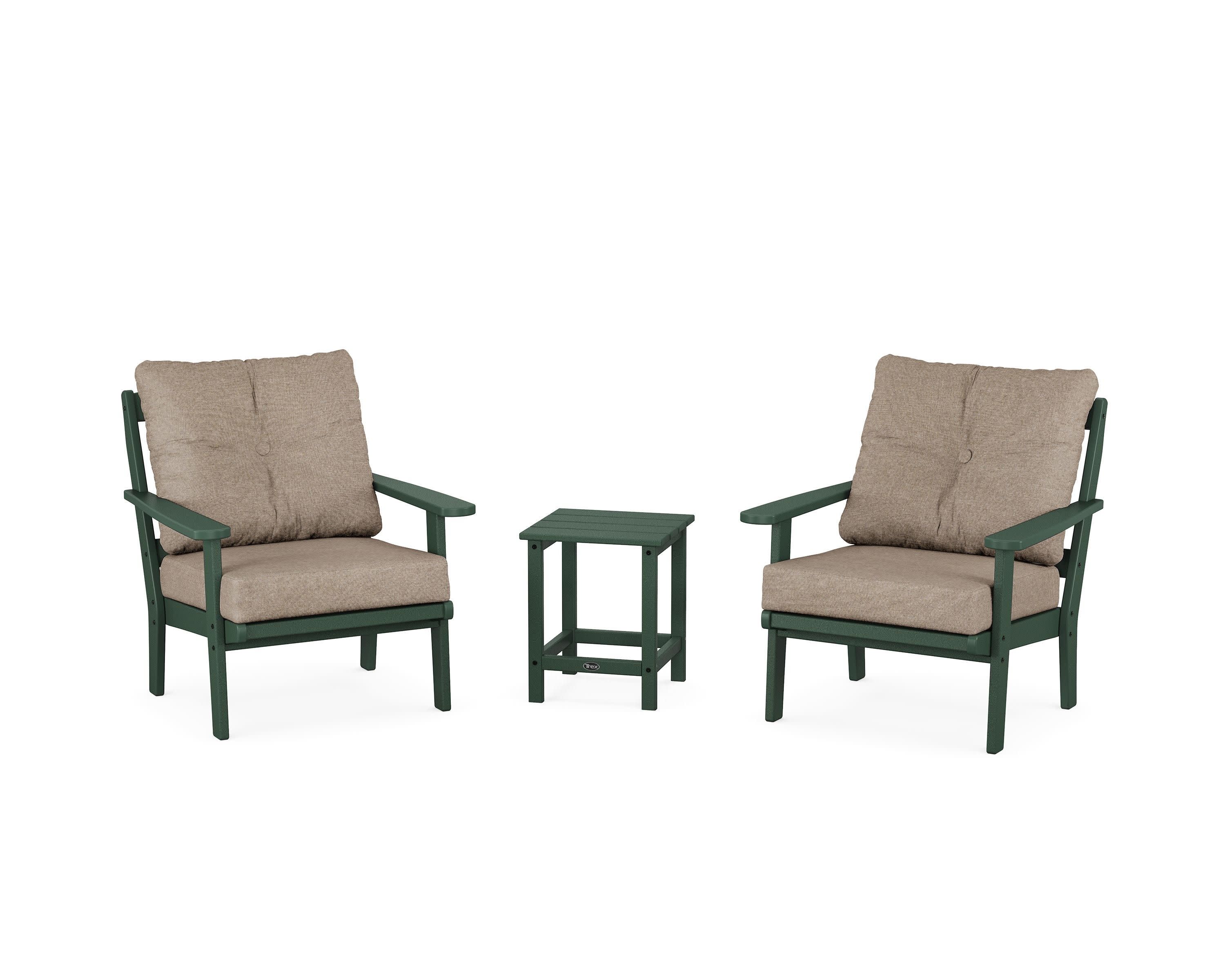 Cape Cod 3-Piece Deep Seating Set in Rainforest Canopy / Spiced Burlap