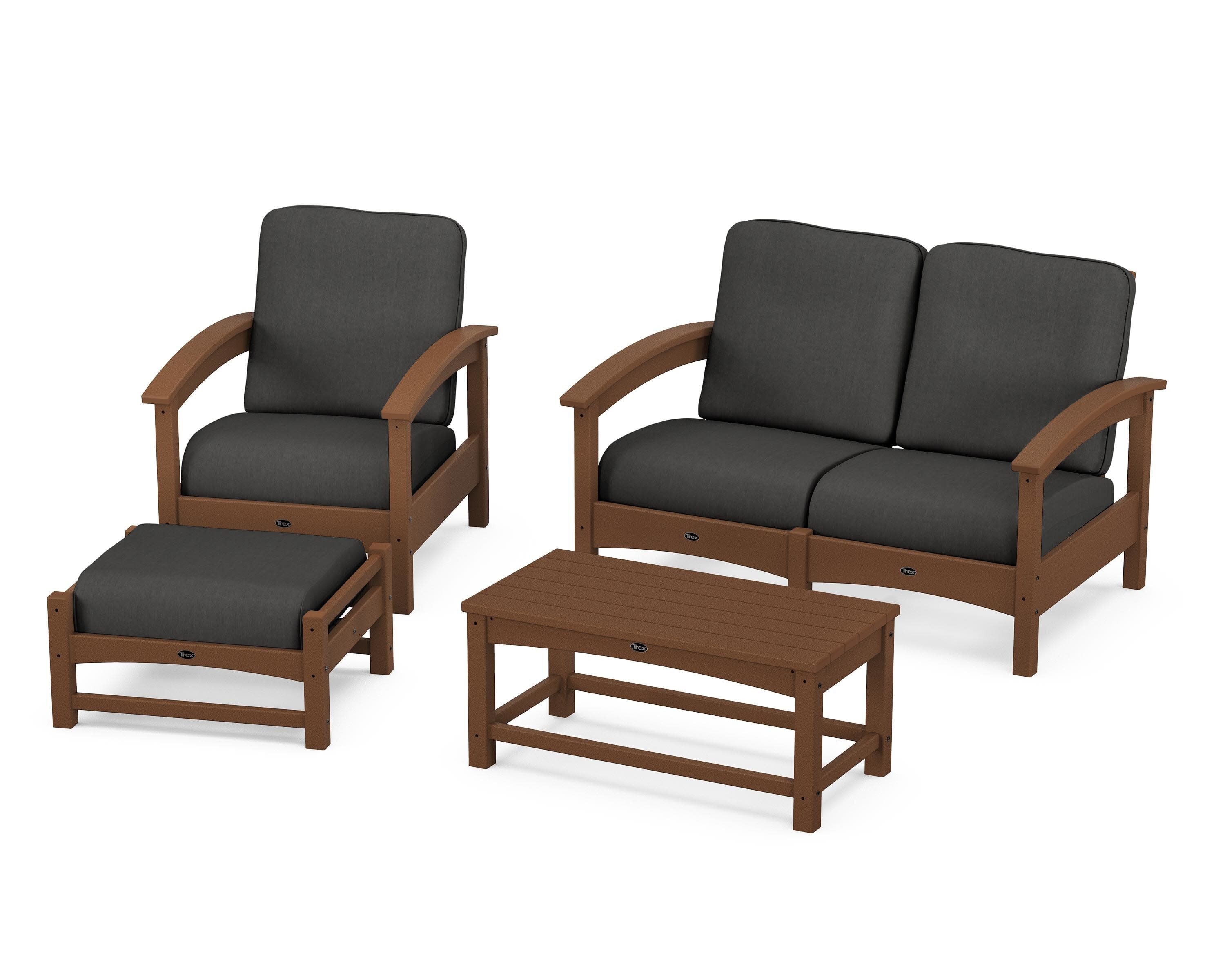 Rockport 4-Piece Deep Seating Conversation Group in Tree House / Spectrum Carbon
