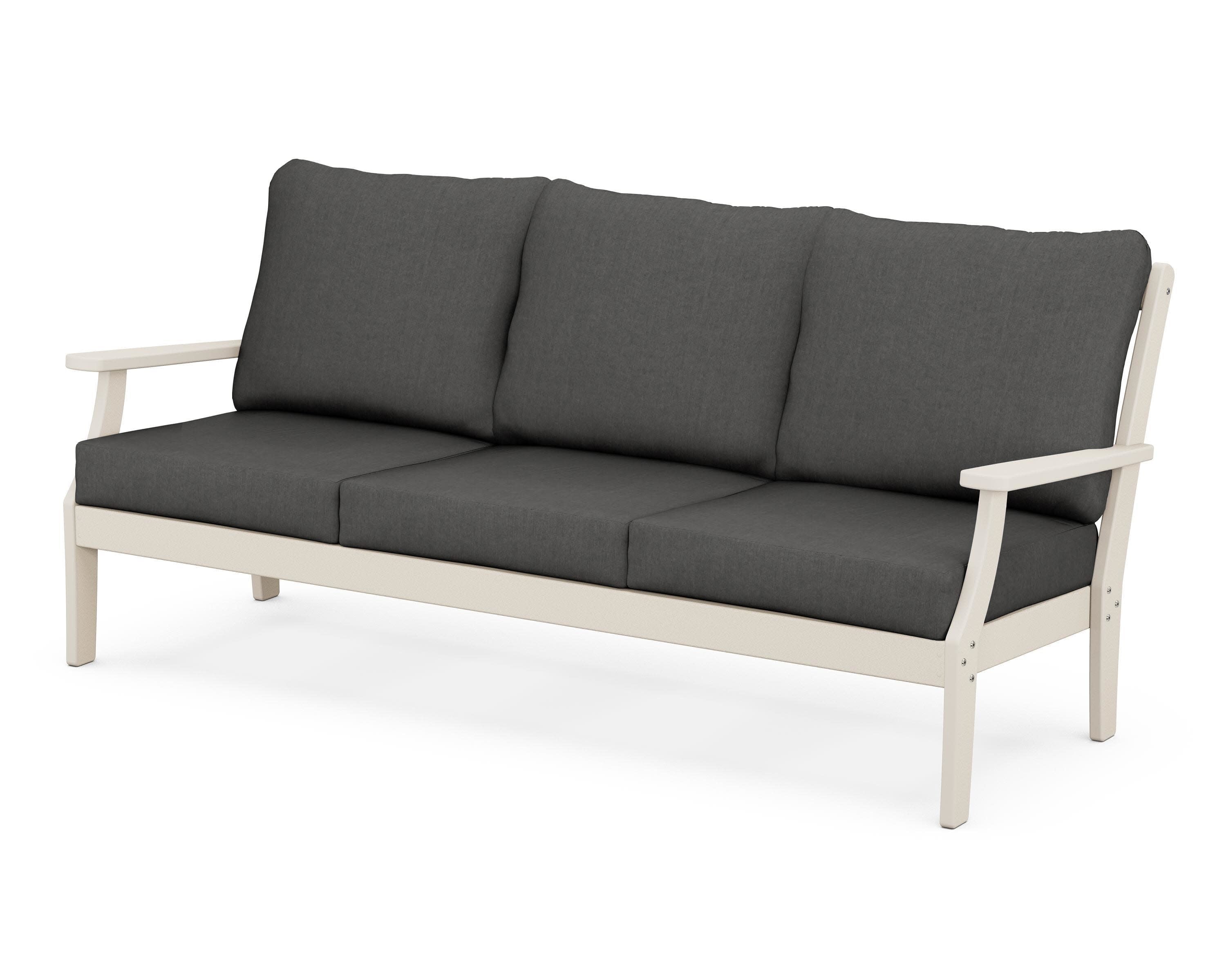 Yacht Club Deep Seating Sofa in Sand Castle / Spectrum Carbon