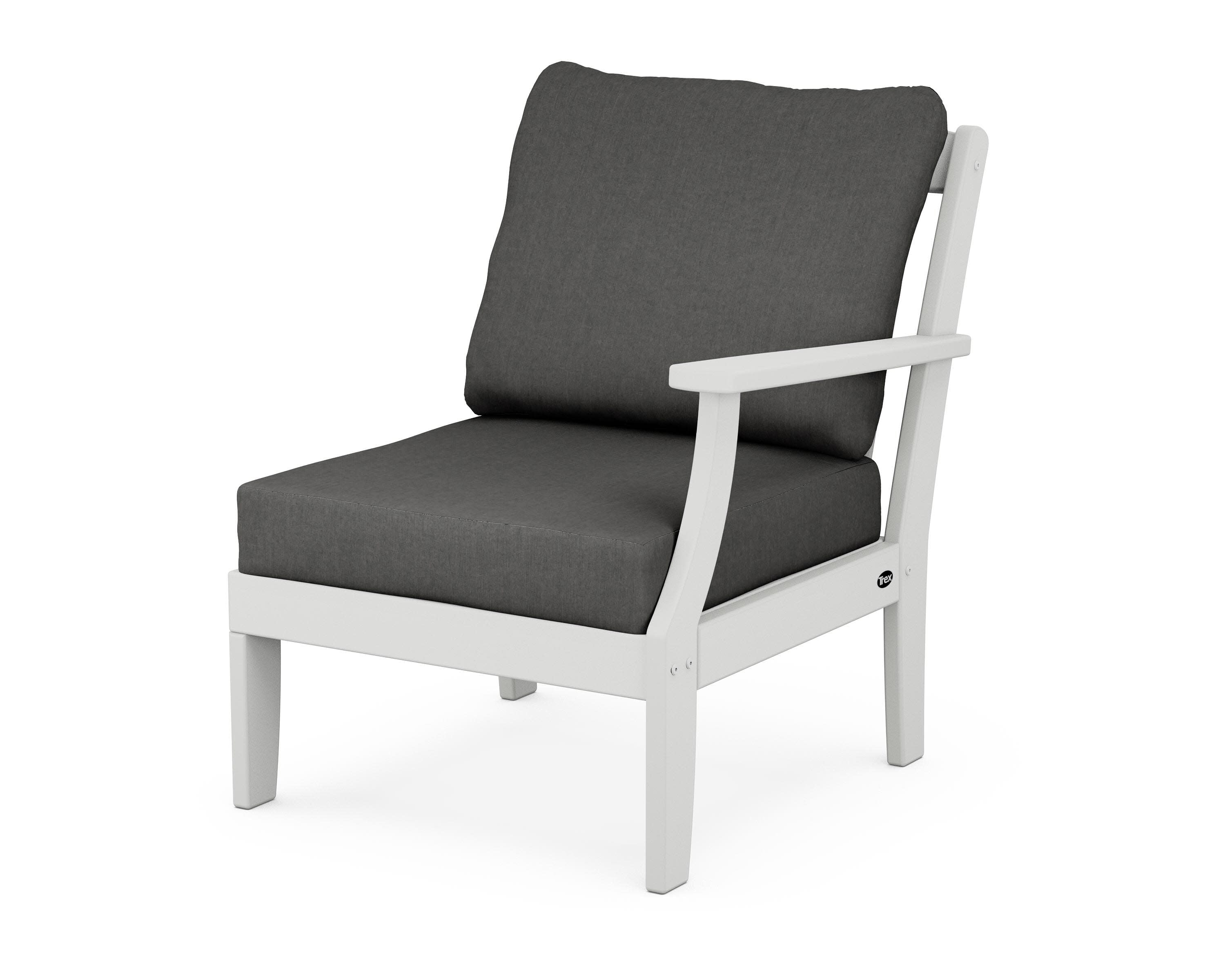 Yacht Club Modular Right Arm Chair in Classic White / Spectrum Carbon