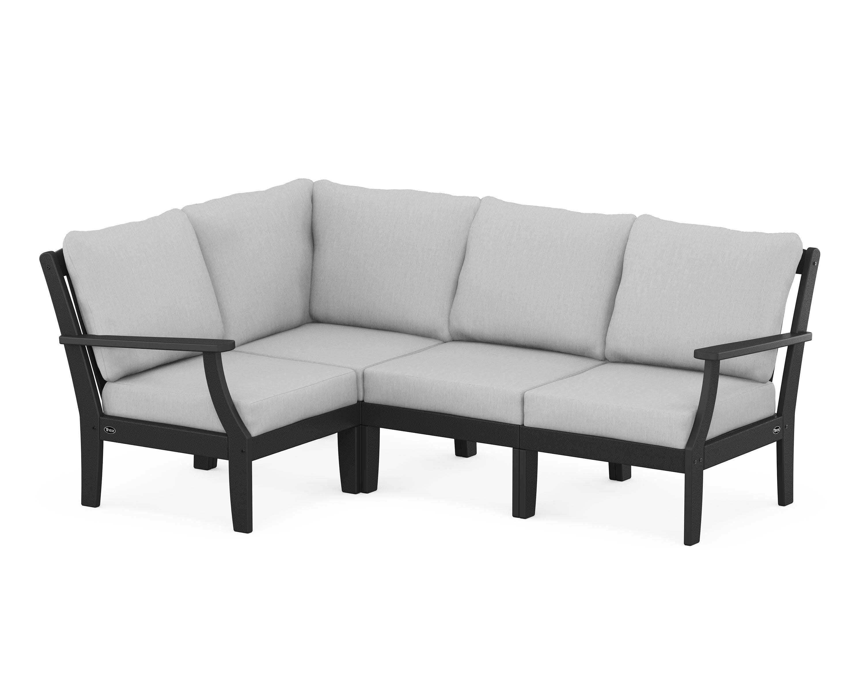 Yacht Club Modular 4-Piece Deep Seating Set in Charcoal Black / Granite