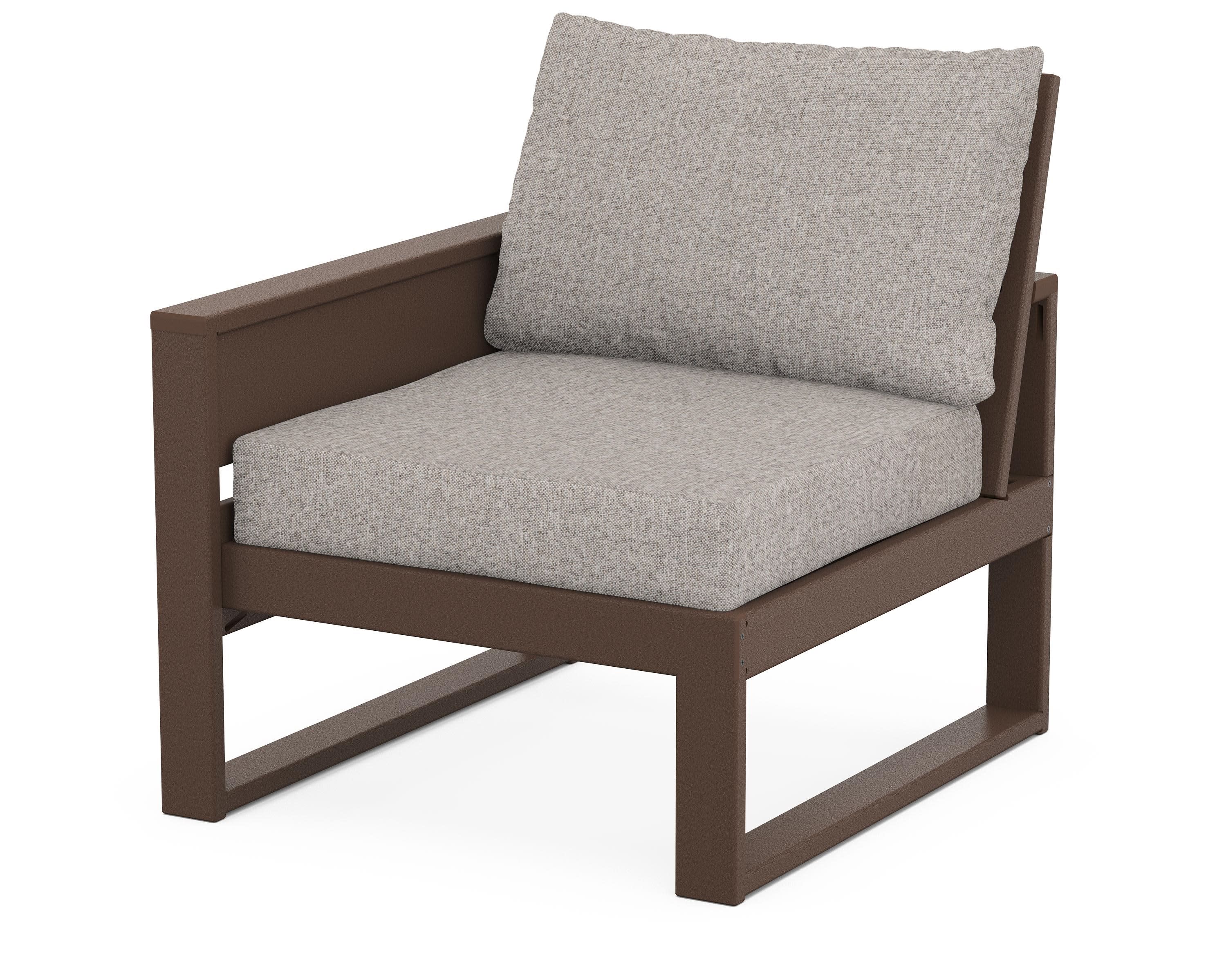 Eastport Modular Left Arm Chair in Vintage Lantern / Weathered Tweed