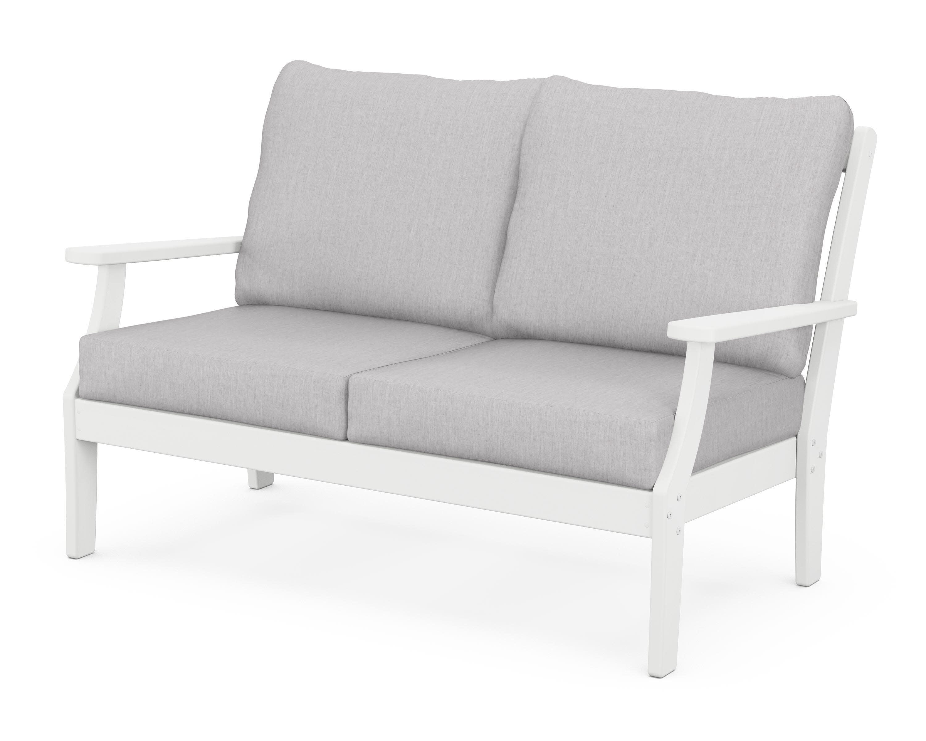Yacht Club Deep Seating Loveseat in Classic White / Granite