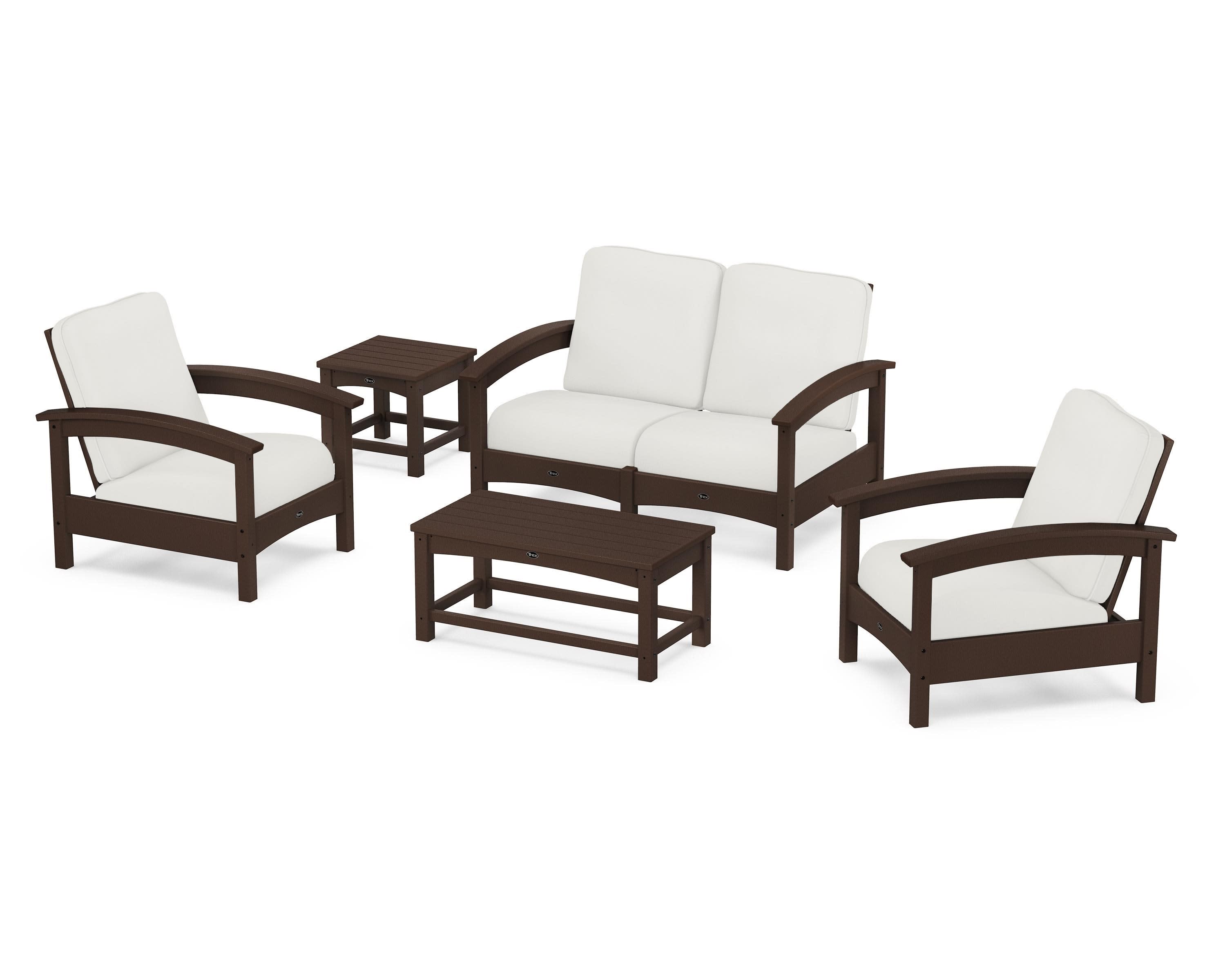 Rockport Club 6-Piece Deep Seating Conversation Set in Vintage Lantern / Natural Linen