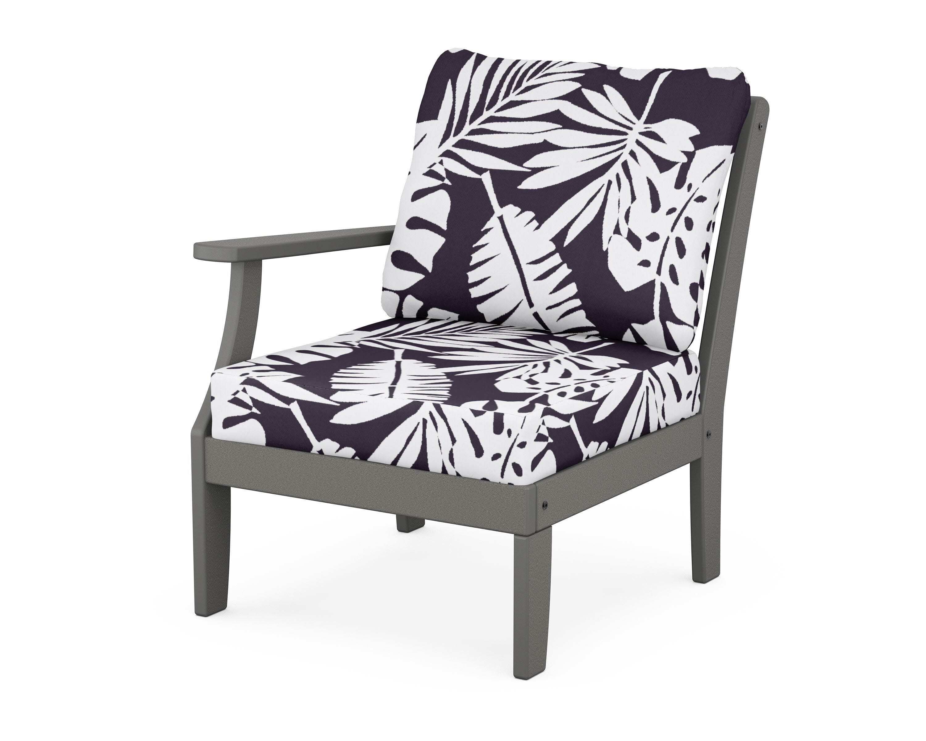 Yacht Club Modular Left Arm Chair in Stepping Stone / Leaf Navy