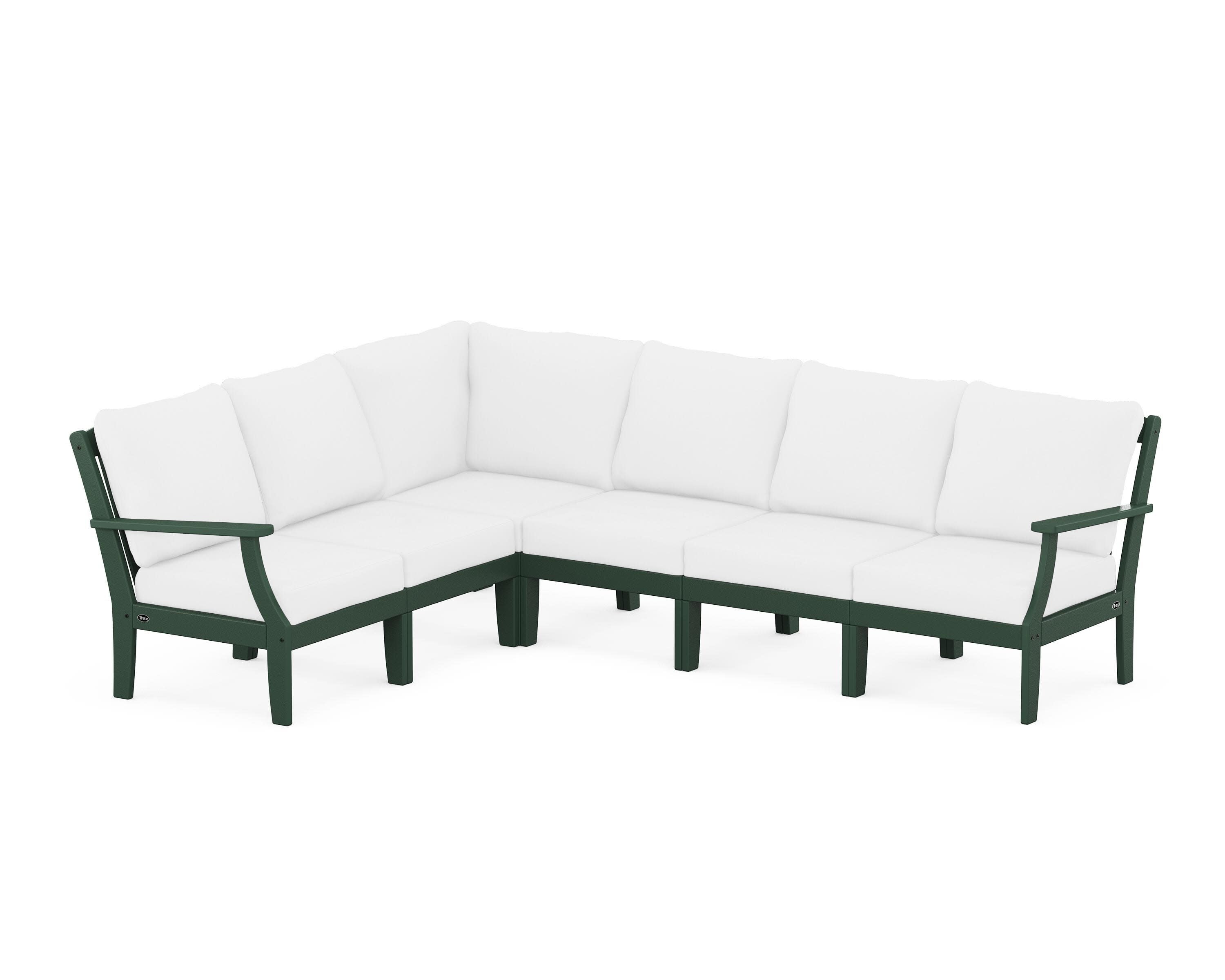 Yacht Club Modular 6-Piece Deep Seating Set in Rainforest Canopy / Natural