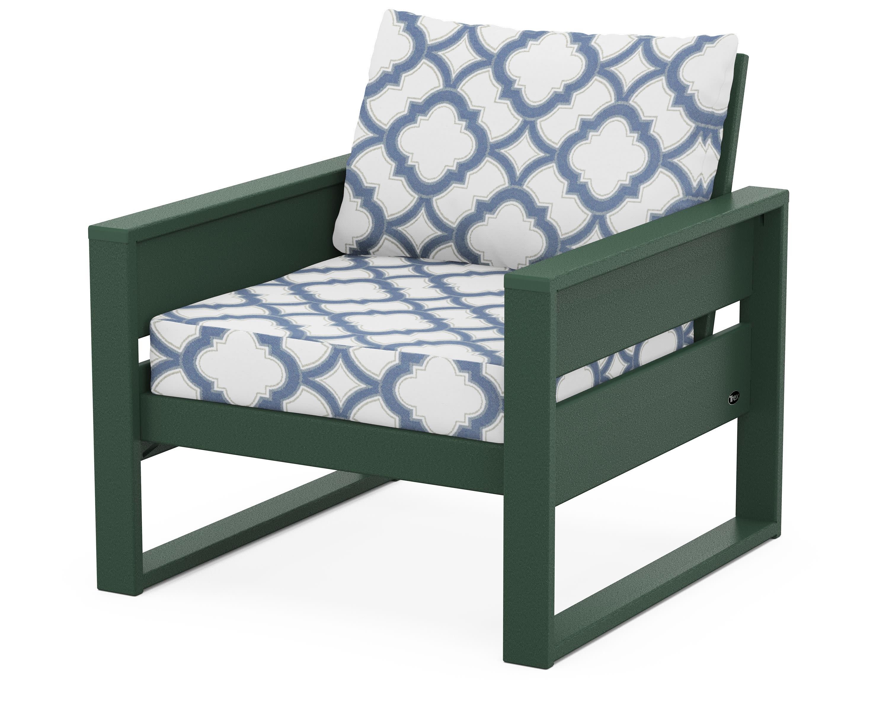 Eastport Club Chair in Rainforest Canopy / Trellis Sky Blue