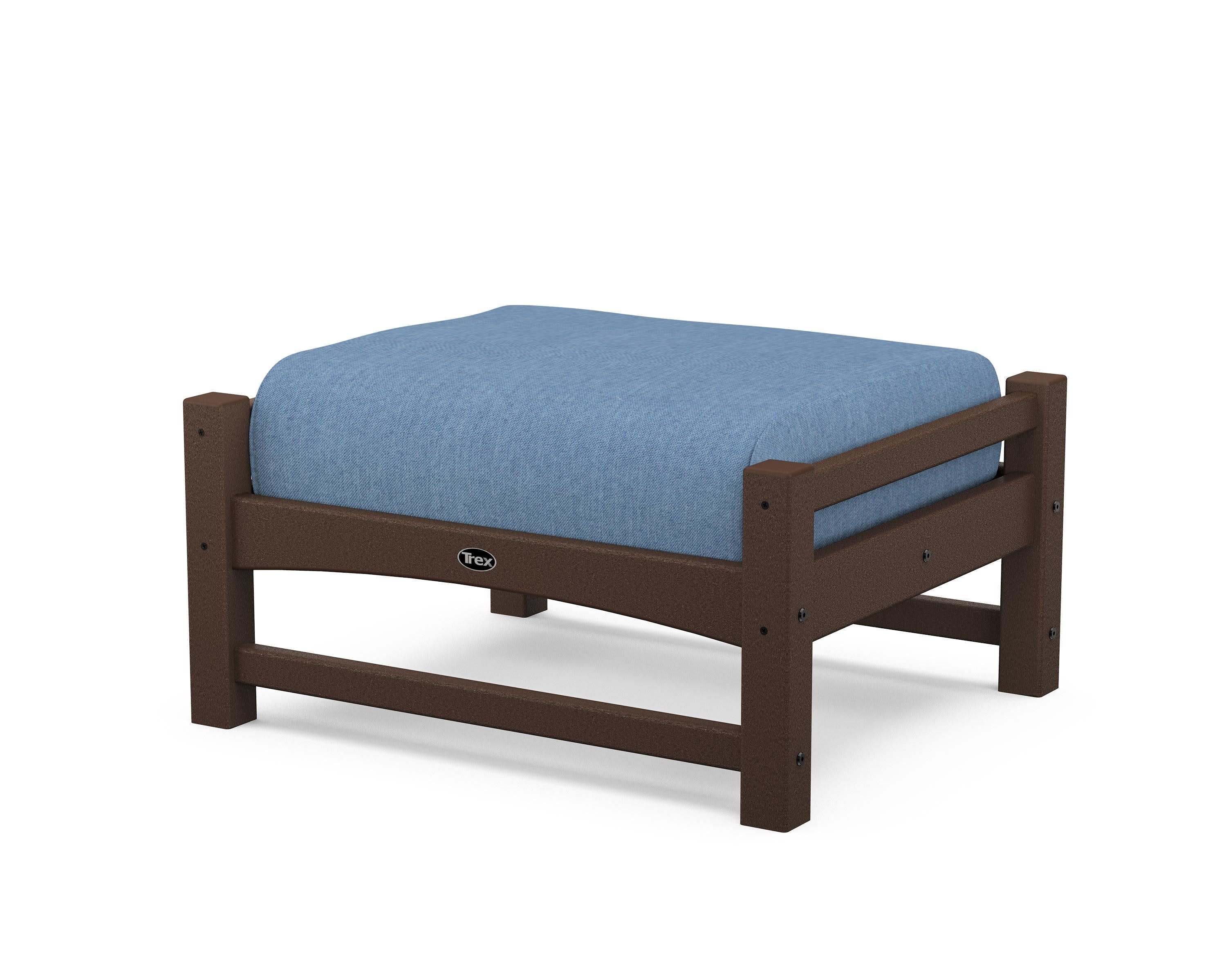 Rockport Club Ottoman in Vintage Lantern / Sky Blue