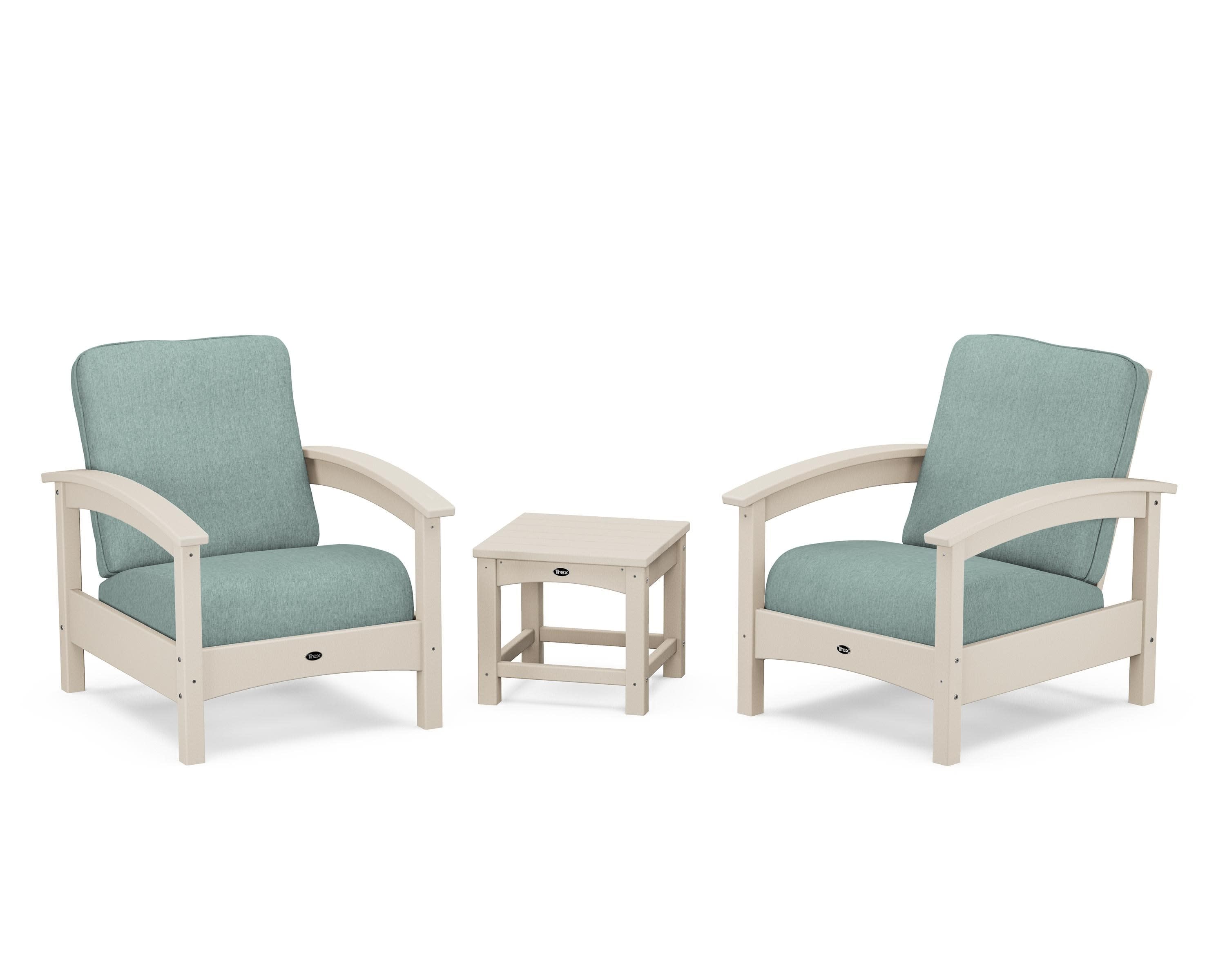 Rockport Club 3-Piece Deep Seating Conversation Set in Sand Castle / Glacier Spa