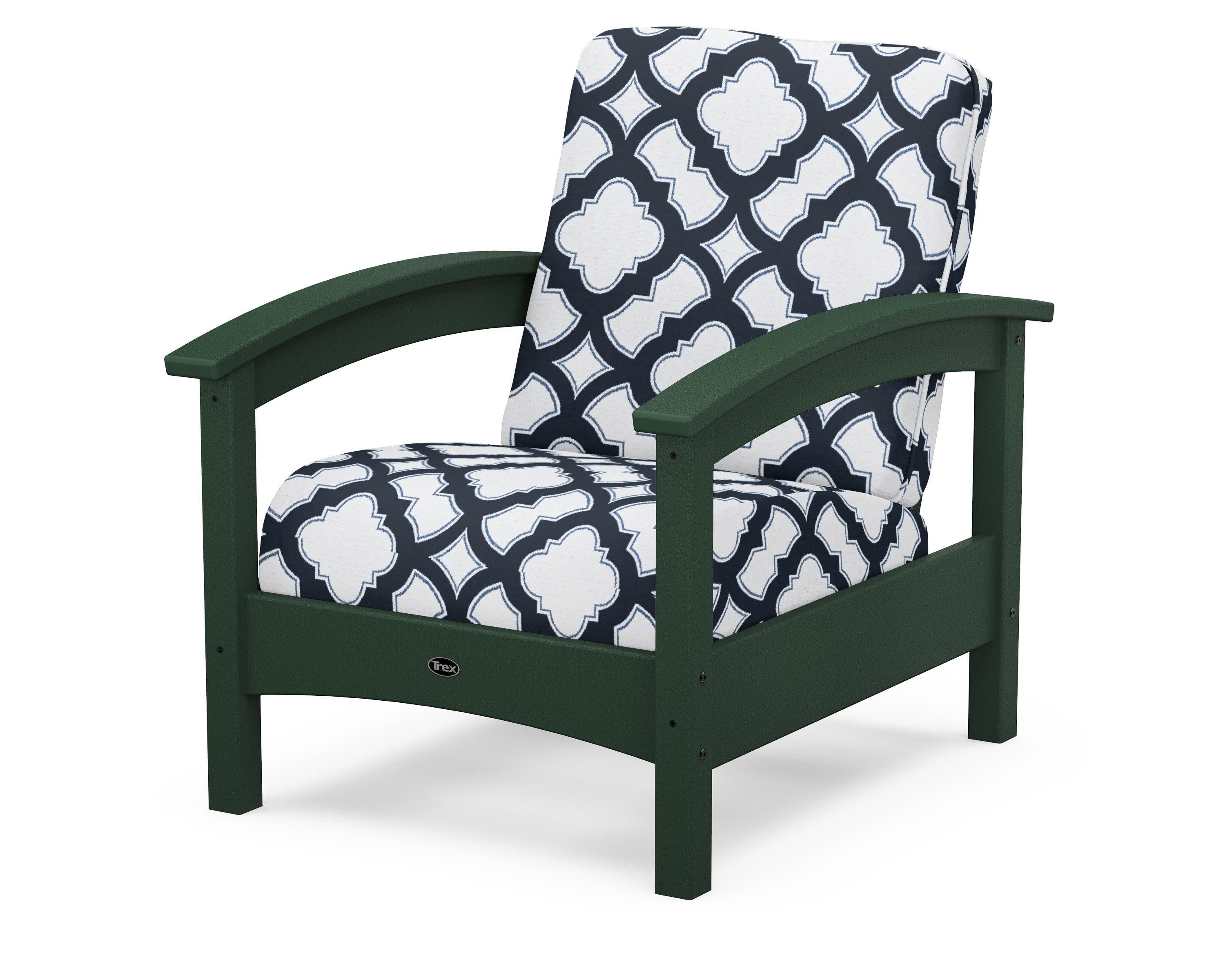 Rockport Club Chair in Rainforest Canopy / Trellis Marine Indigo