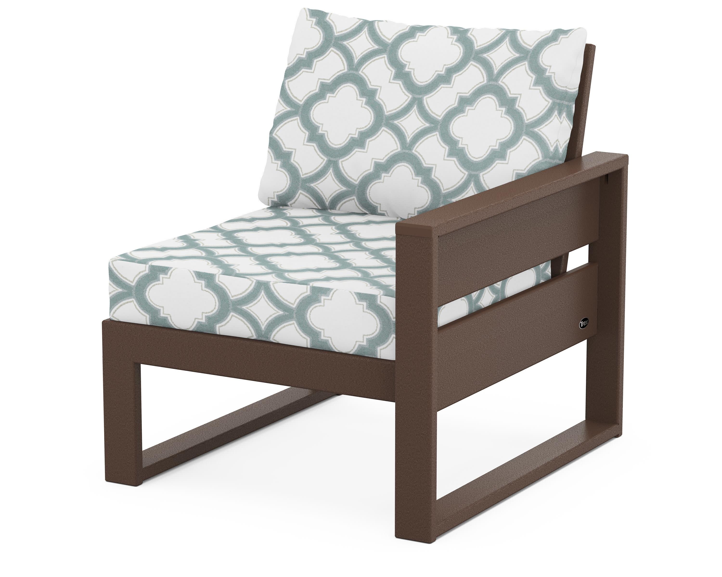 Eastport Modular Right Arm Chair in Vintage Lantern / Trellis Glacier Spa