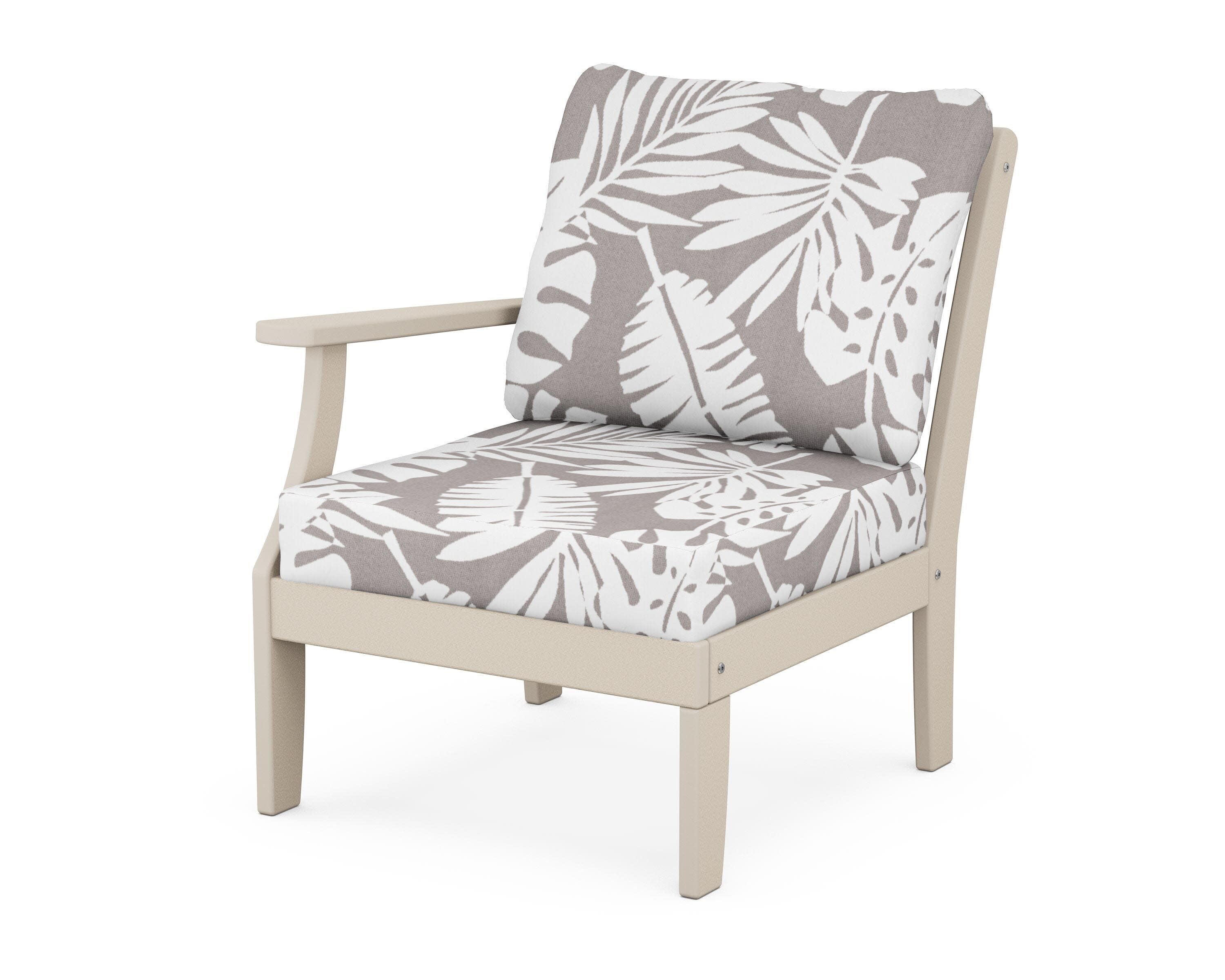 Yacht Club Modular Left Arm Chair in Sand Castle / Leaf Grey Mist
