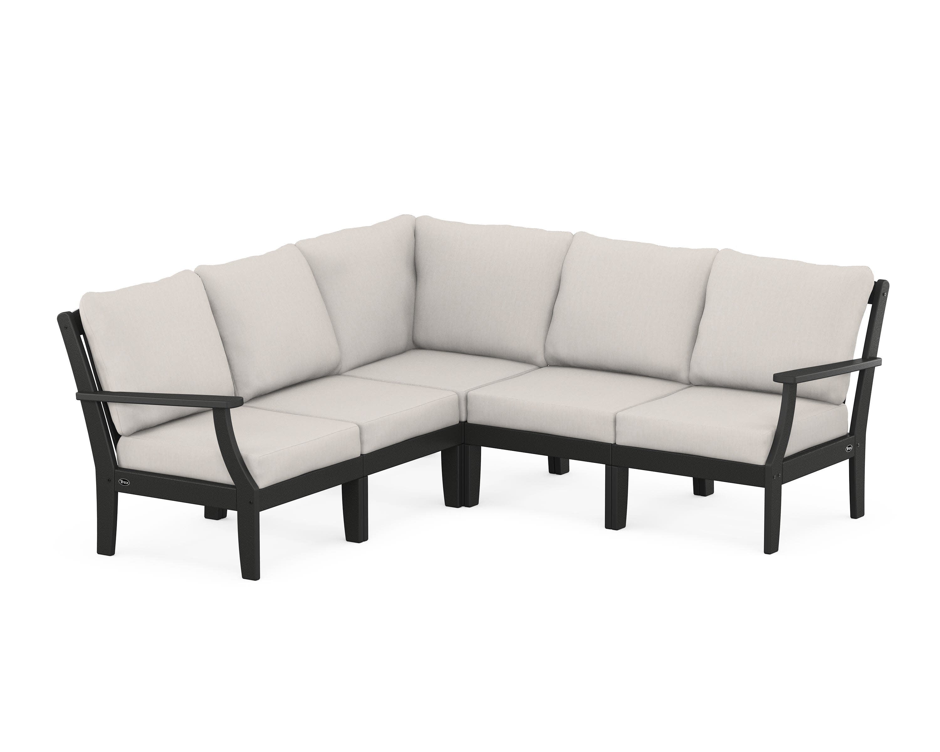 Yacht Club Modular 5-Piece Deep Seating Set in Charcoal Black / Cast Ash