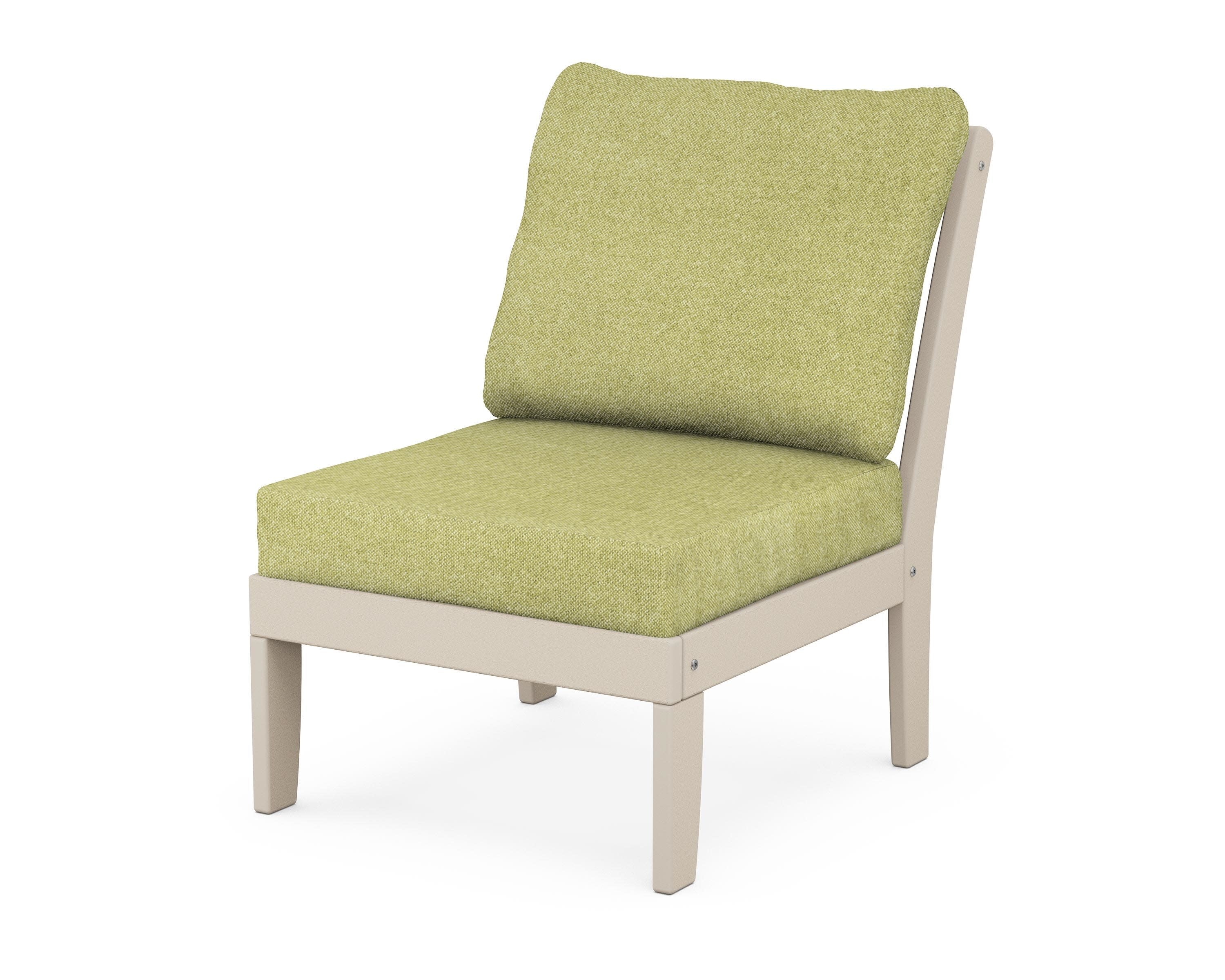 Yacht Club Modular Armless Chair in Sand Castle / Chartreuse Boucle