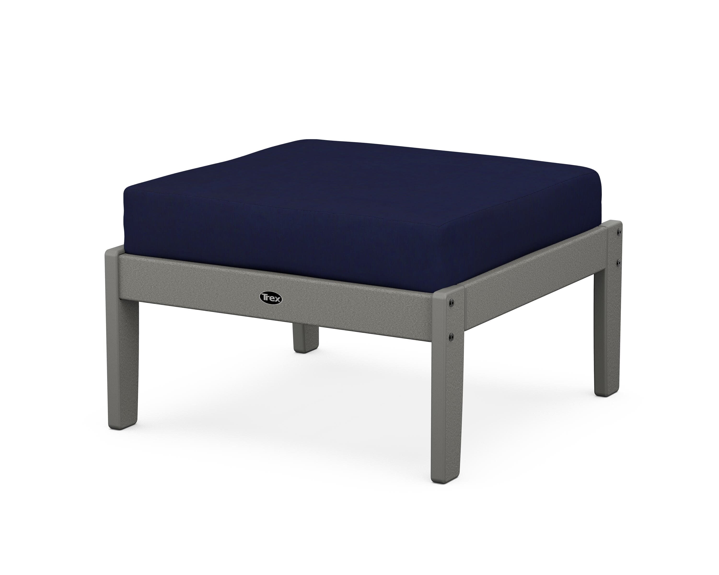 Yacht Club Deep Seating Ottoman in Stepping Stone / Navy