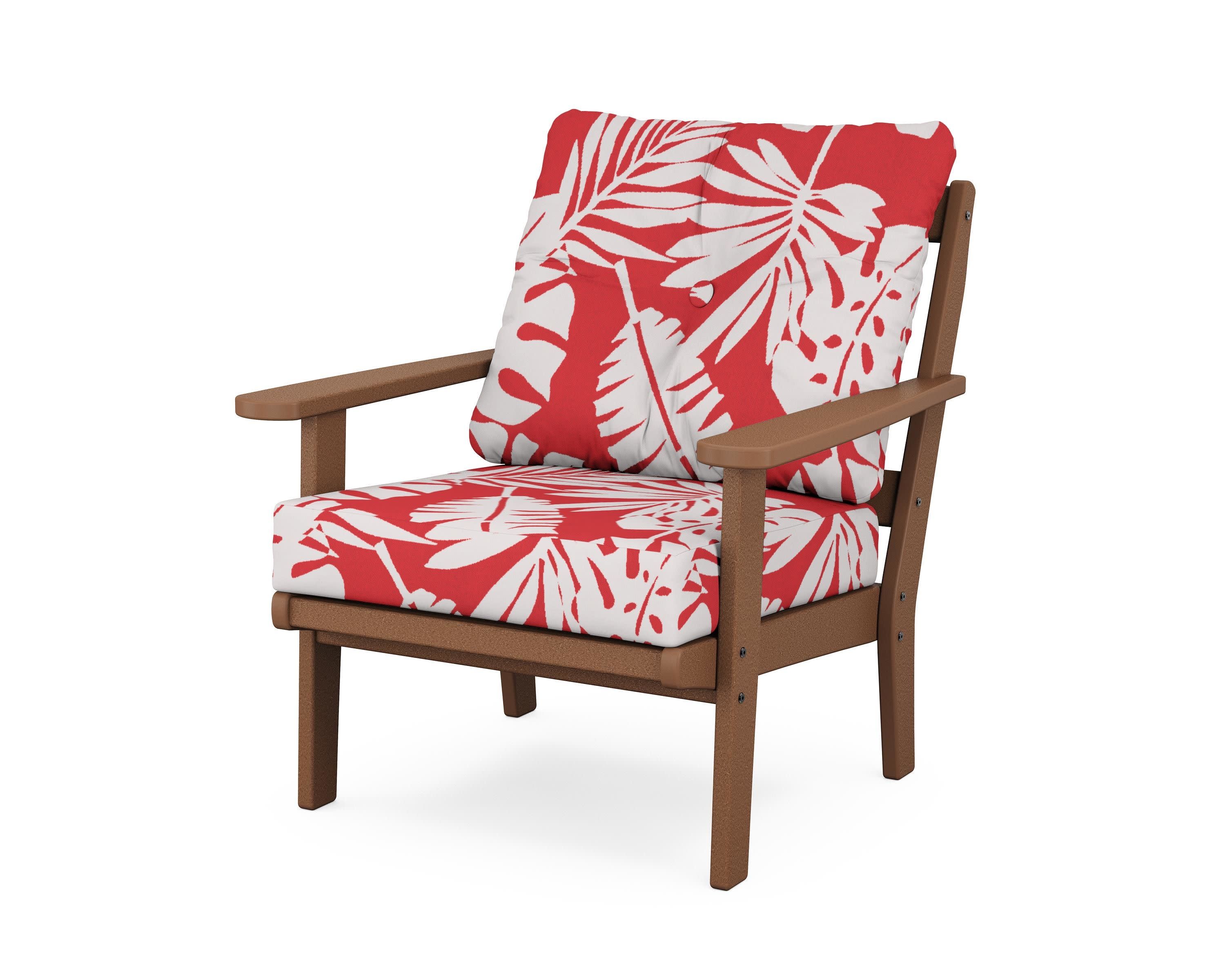 Cape Cod Deep Seating Chair in Tree House / Leaf Crimson