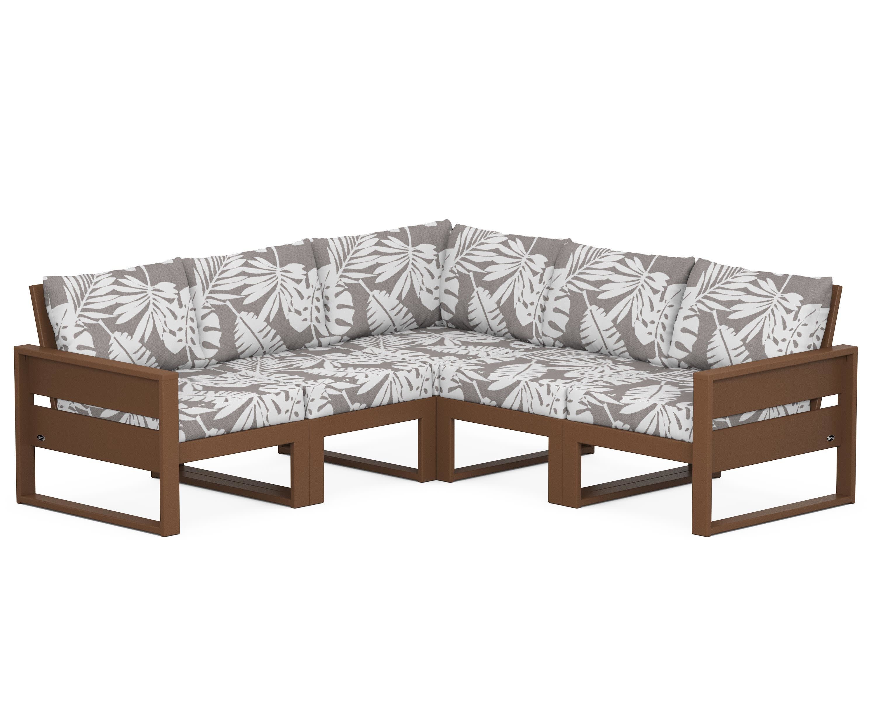 Eastport 5-Piece Sectional in Tree House / Leaf Grey Mist