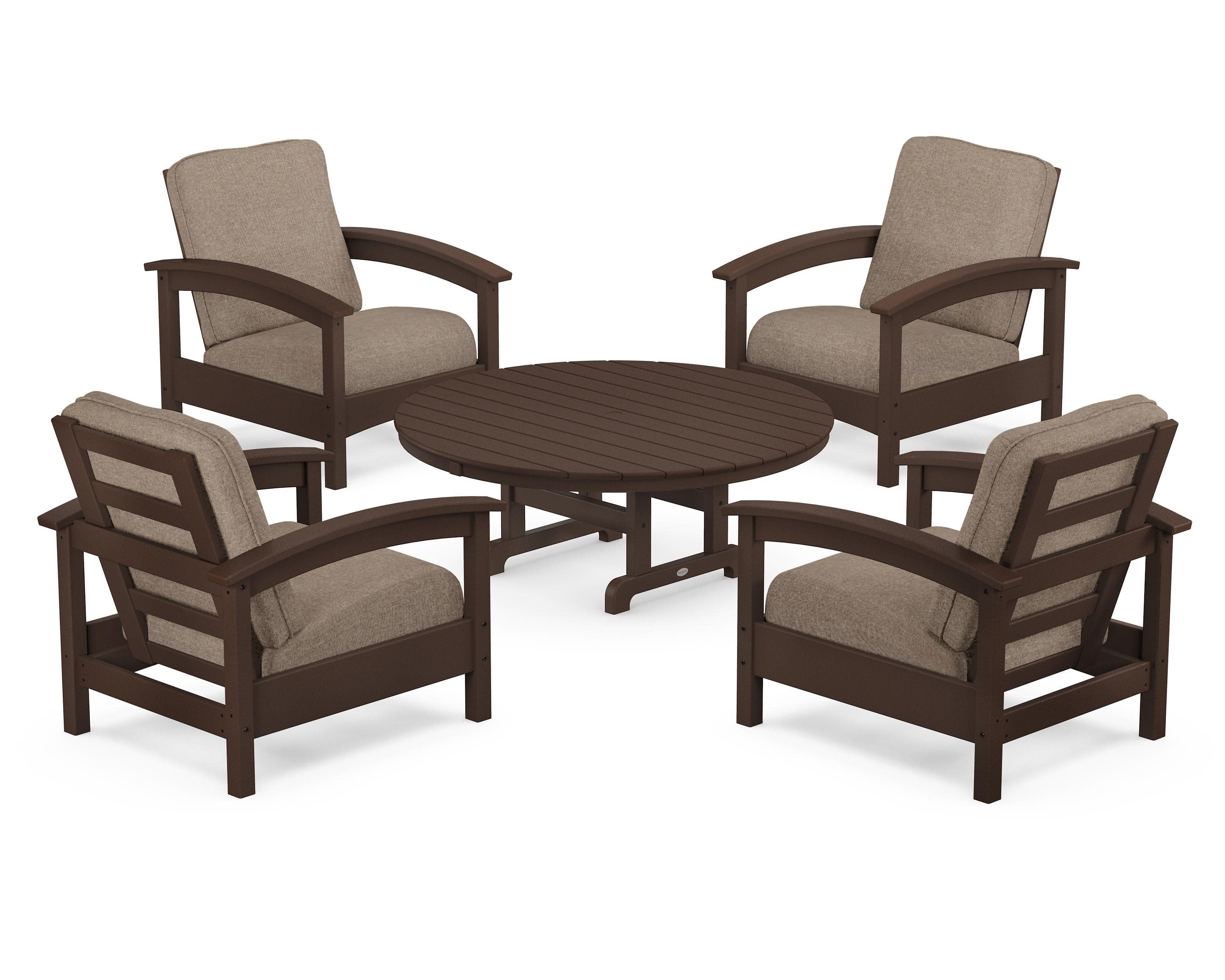 Rockport 5-Piece Deep Seating Set in Vintage Lantern / Spiced Burlap