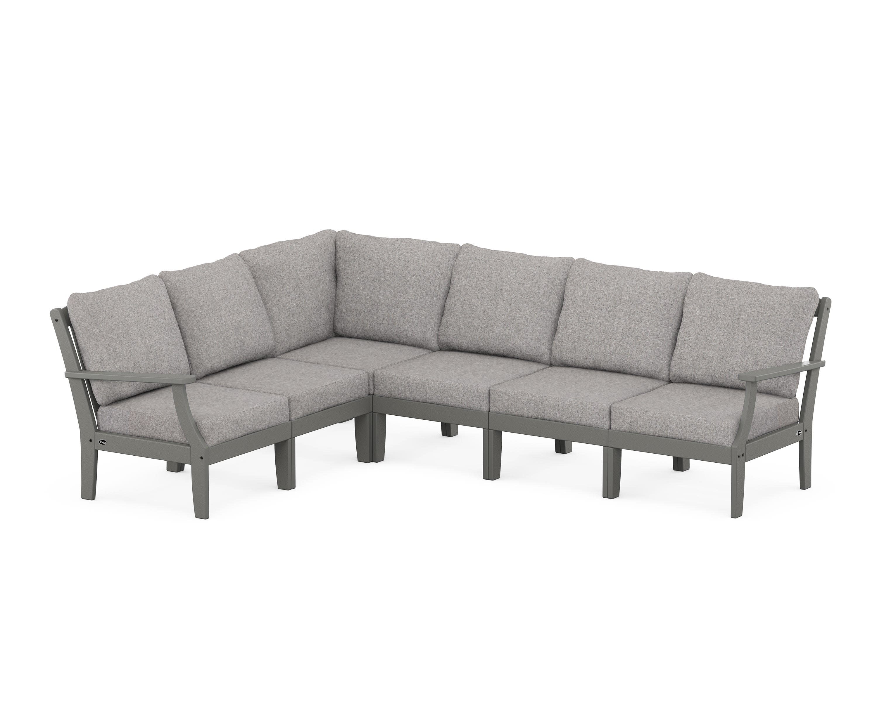 Yacht Club Modular 6-Piece Deep Seating Set in Stepping Stone / Grey Mist