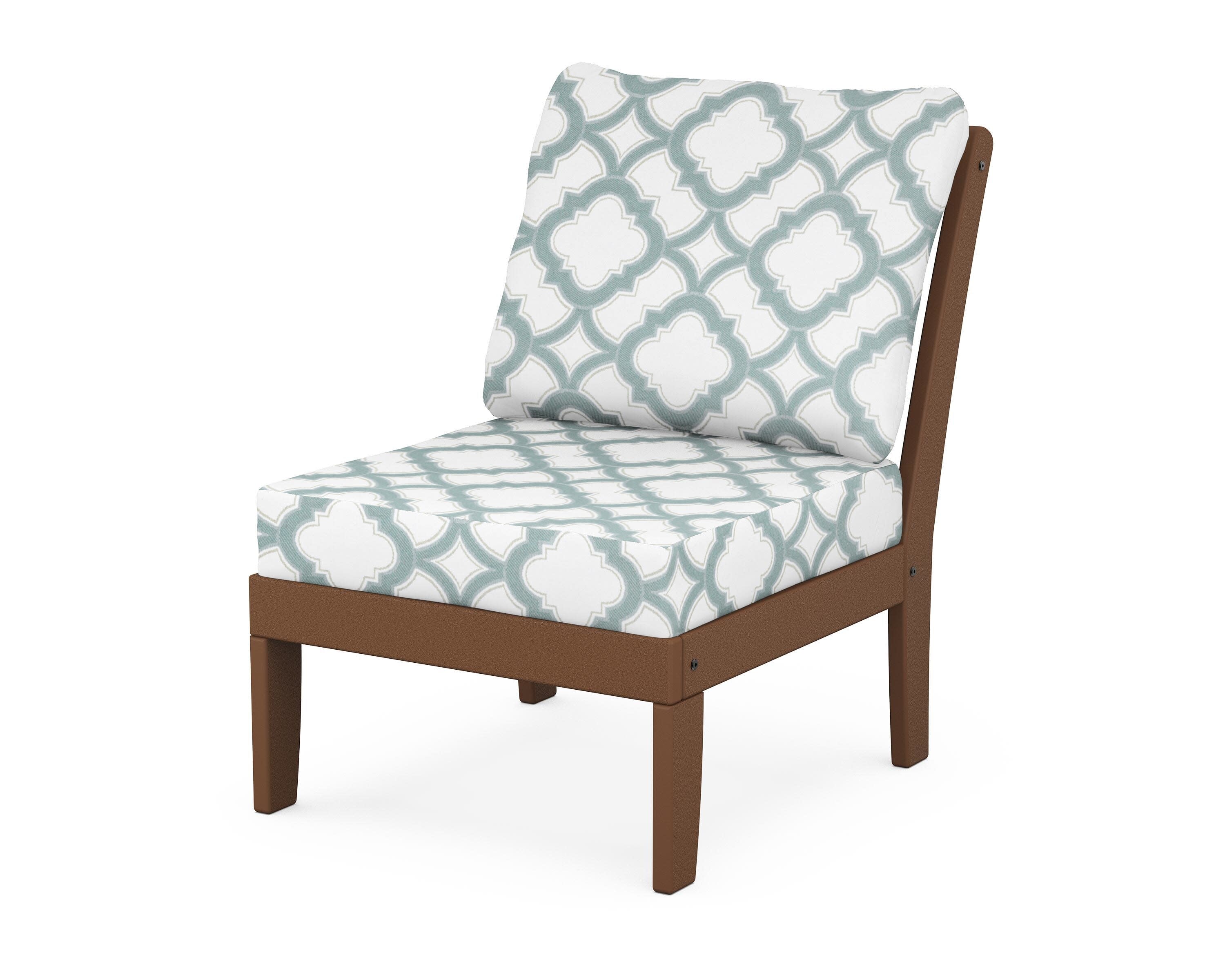 Yacht Club Modular Armless Chair in Tree House / Trellis Glacier Spa