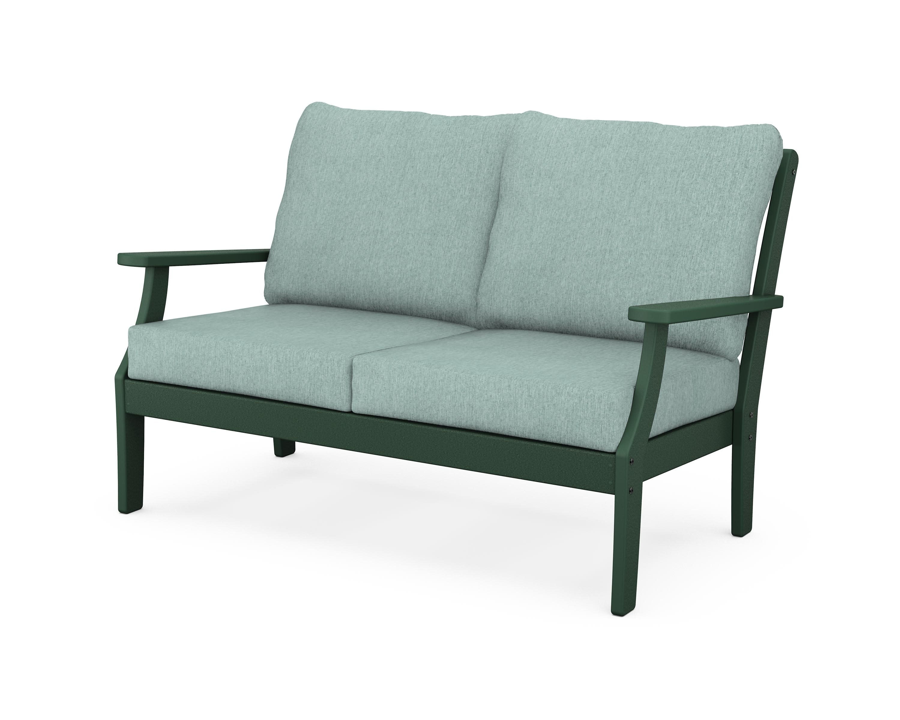 Yacht Club Deep Seating Loveseat in Rainforest Canopy / Glacier Spa