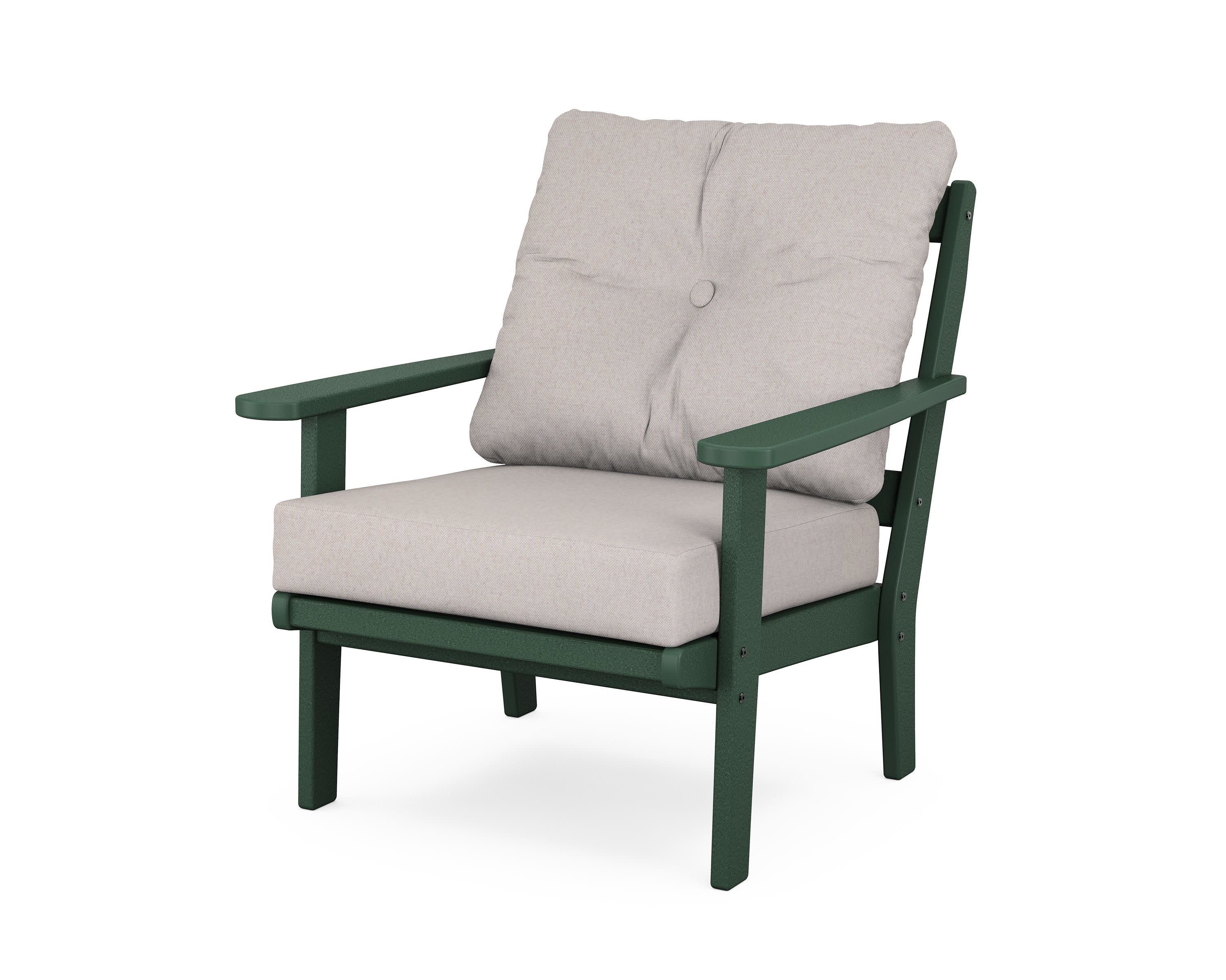 Cape Cod Deep Seating Chair in Rainforest Canopy / Dune Burlap