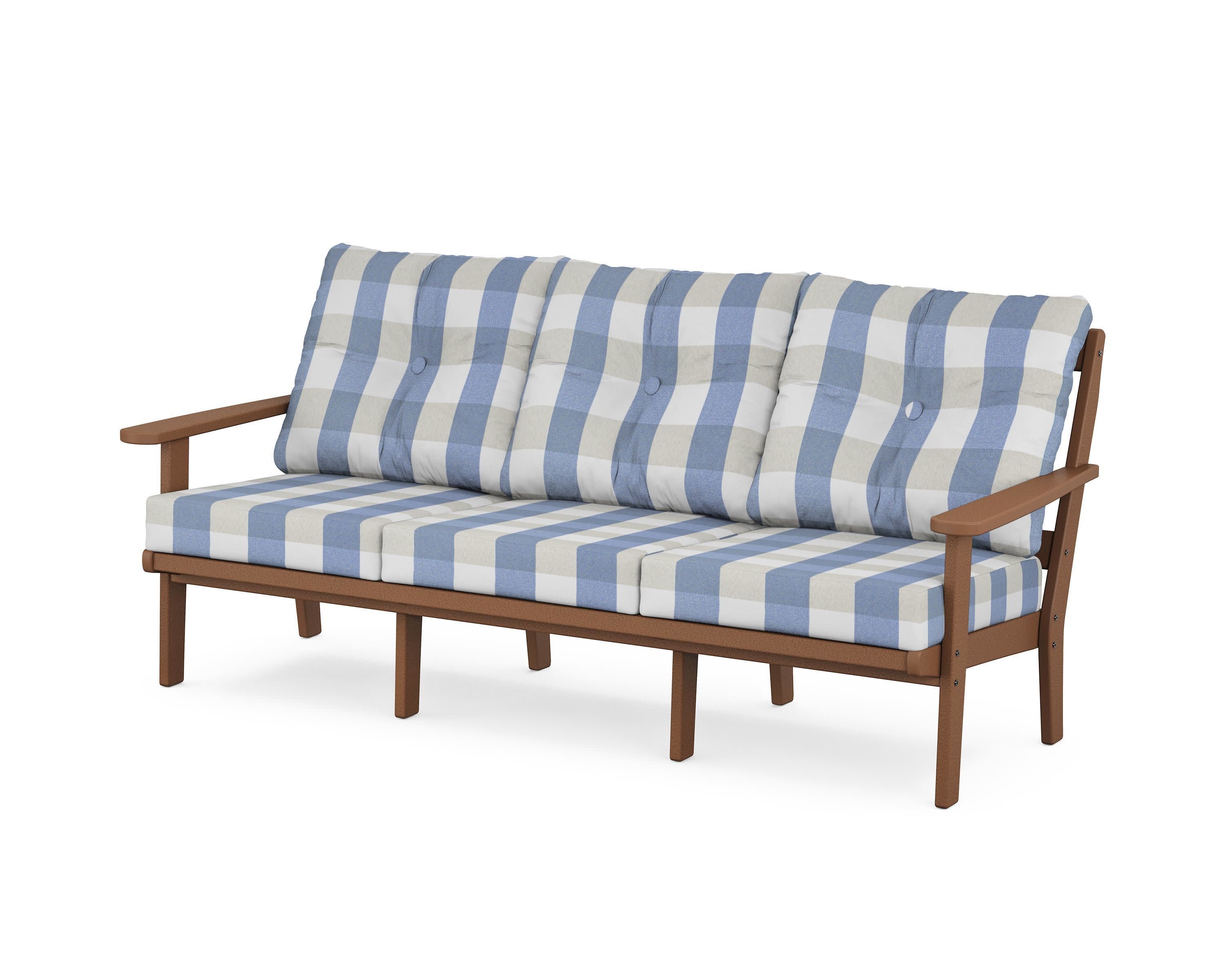 Cape Cod Deep Seating Sofa in Tree House / Buffalo Plaid Sky Blue