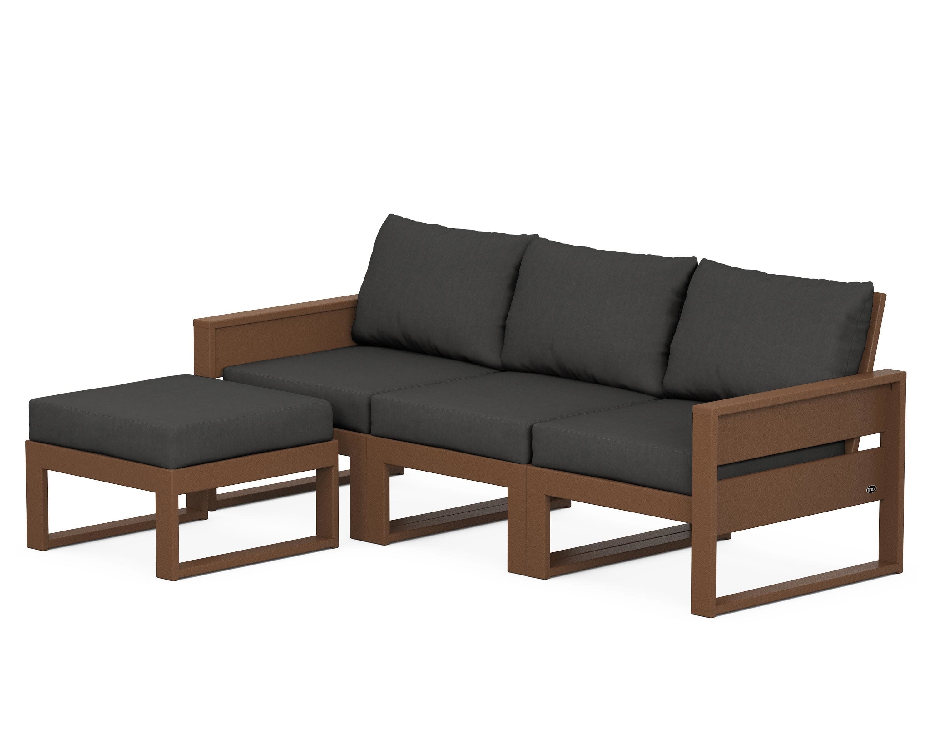 Eastport 4- Piece Sectional with Ottoman in Tree House / Spectrum Carbon