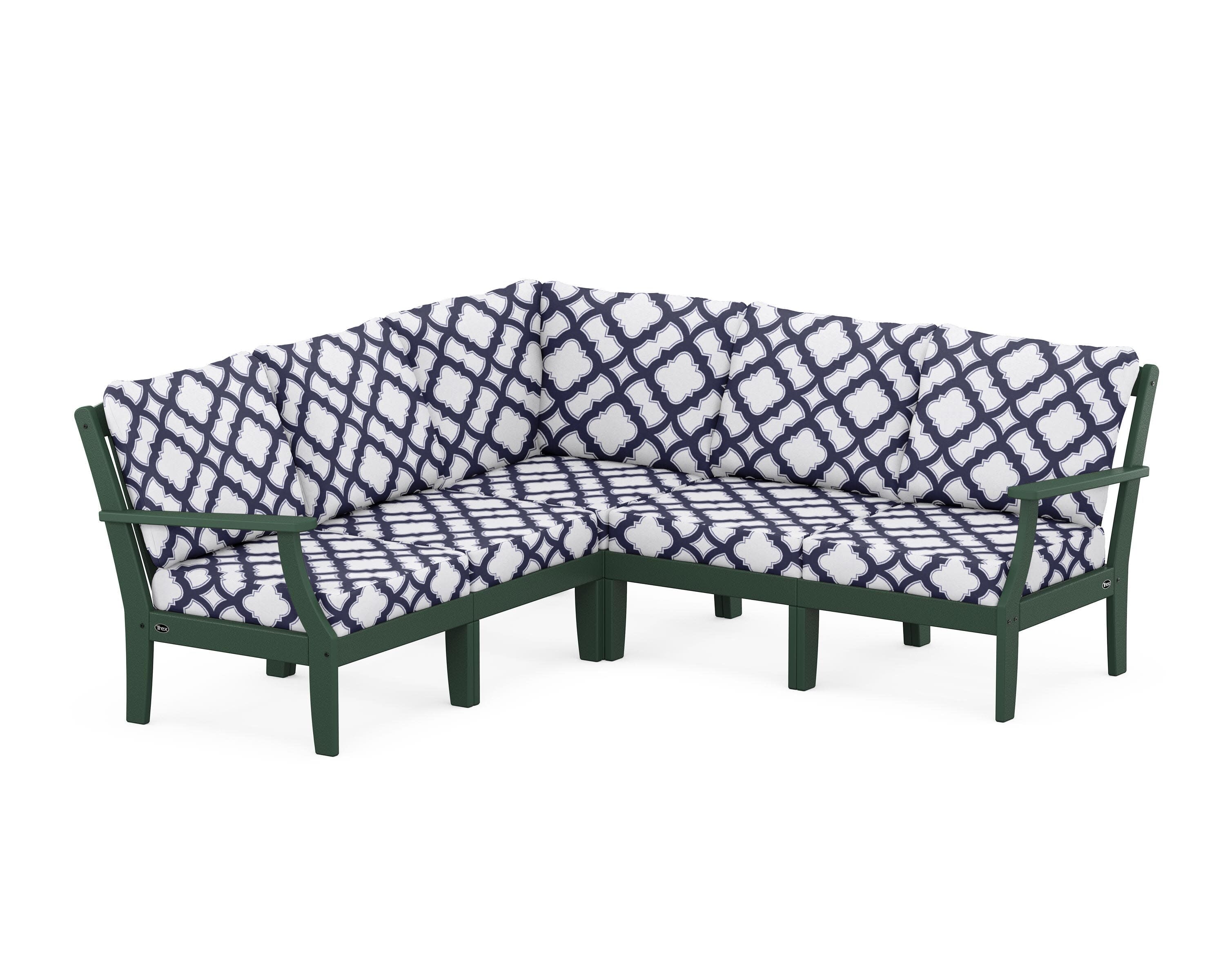 Yacht Club Modular 5-Piece Deep Seating Set in Rainforest Canopy / Trellis Navy