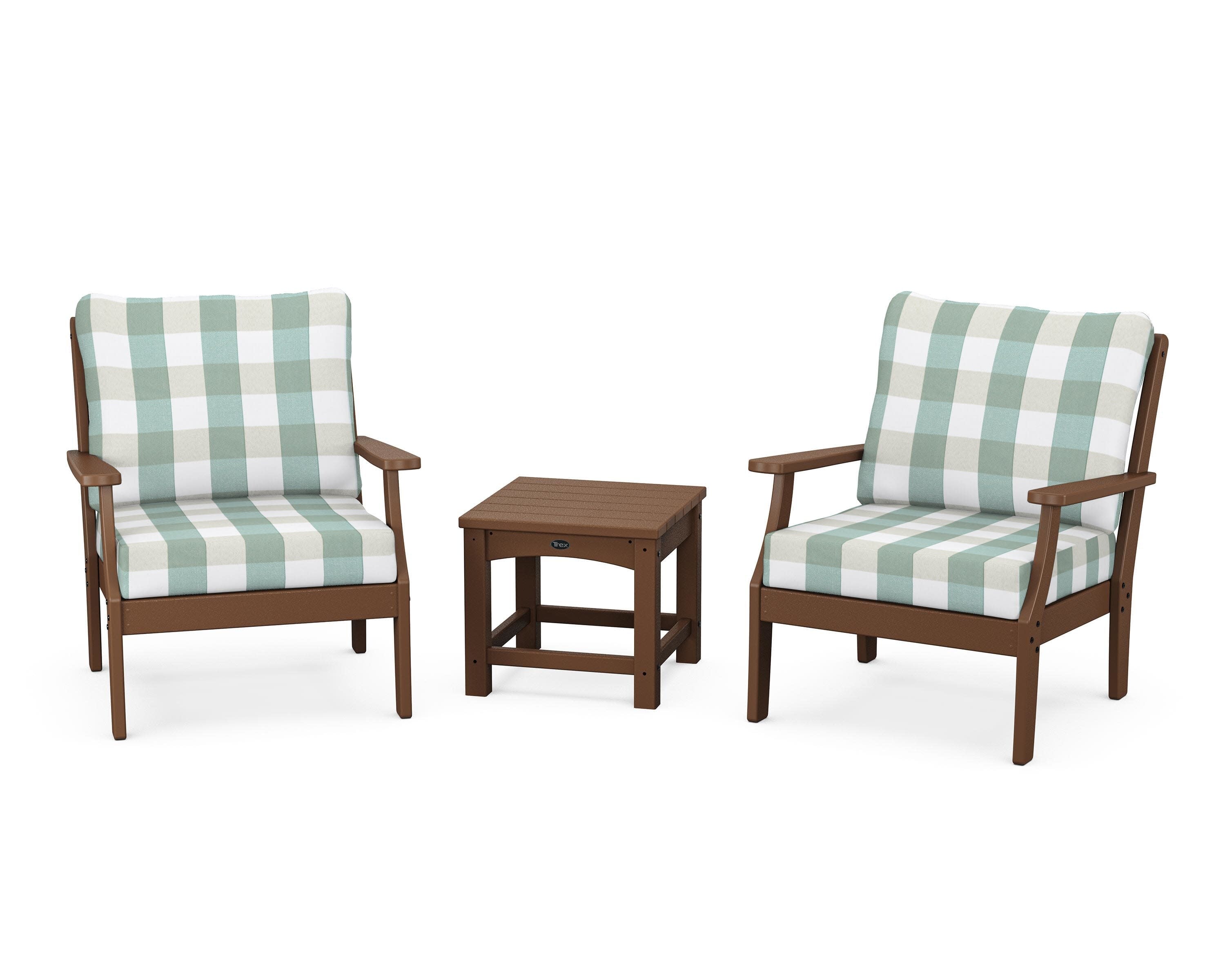 Yacht Club 3-Piece Deep Seating Set in Tree House / Buffalo Plaid Glacier Spa