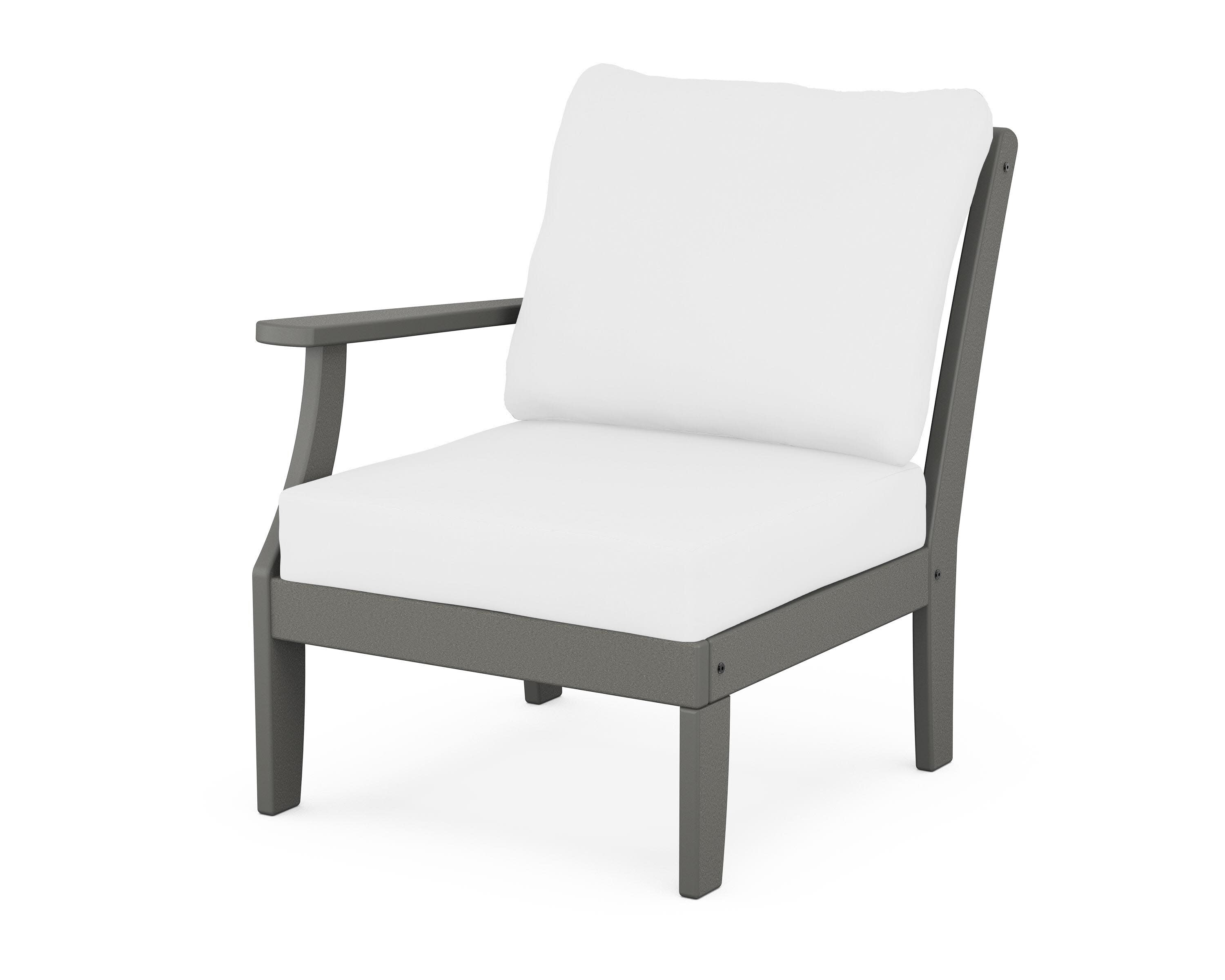 Yacht Club Modular Left Arm Chair in Stepping Stone / Natural
