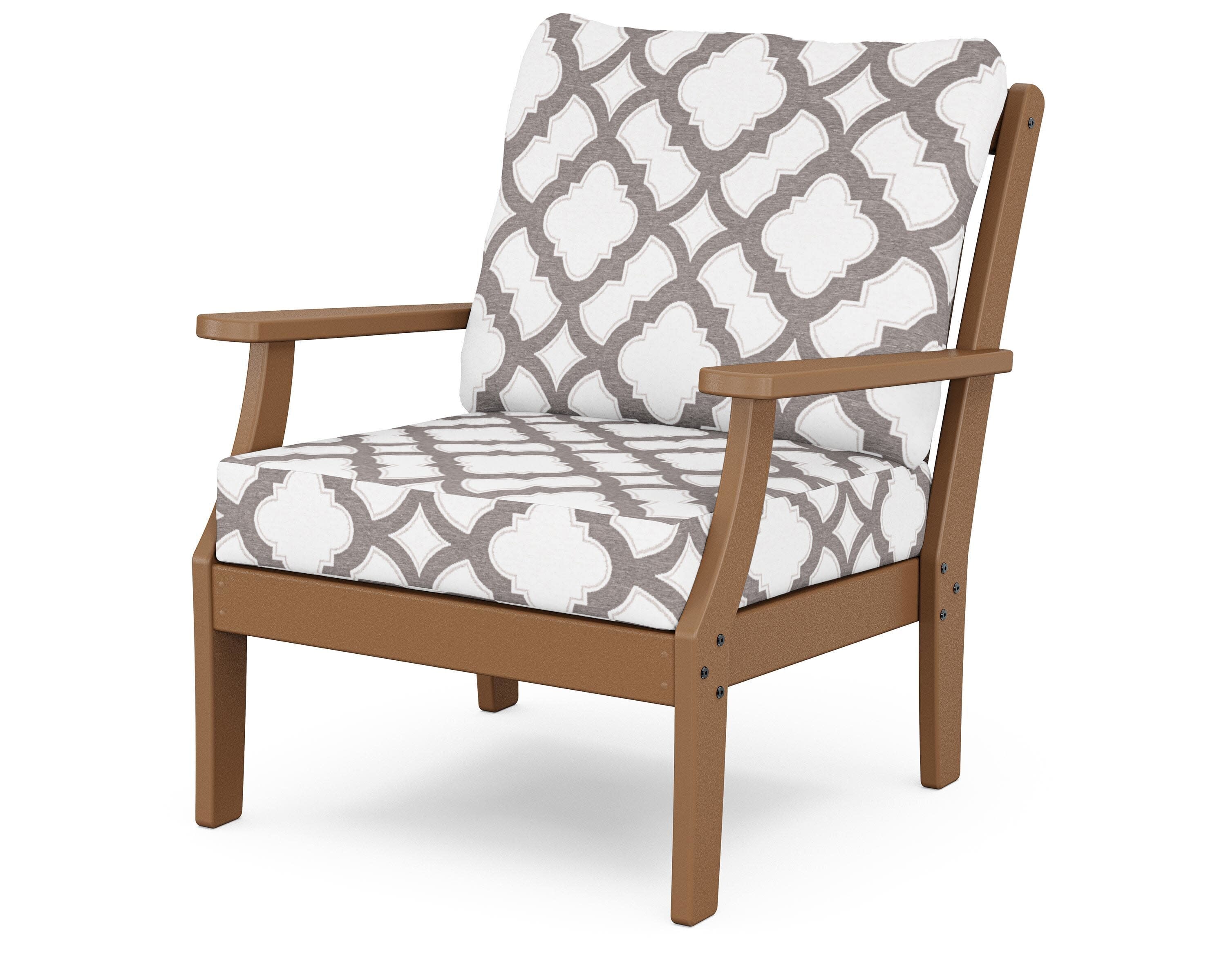 Yacht Club Deep Seating Chair in Tree House / Trellis Grey Mist
