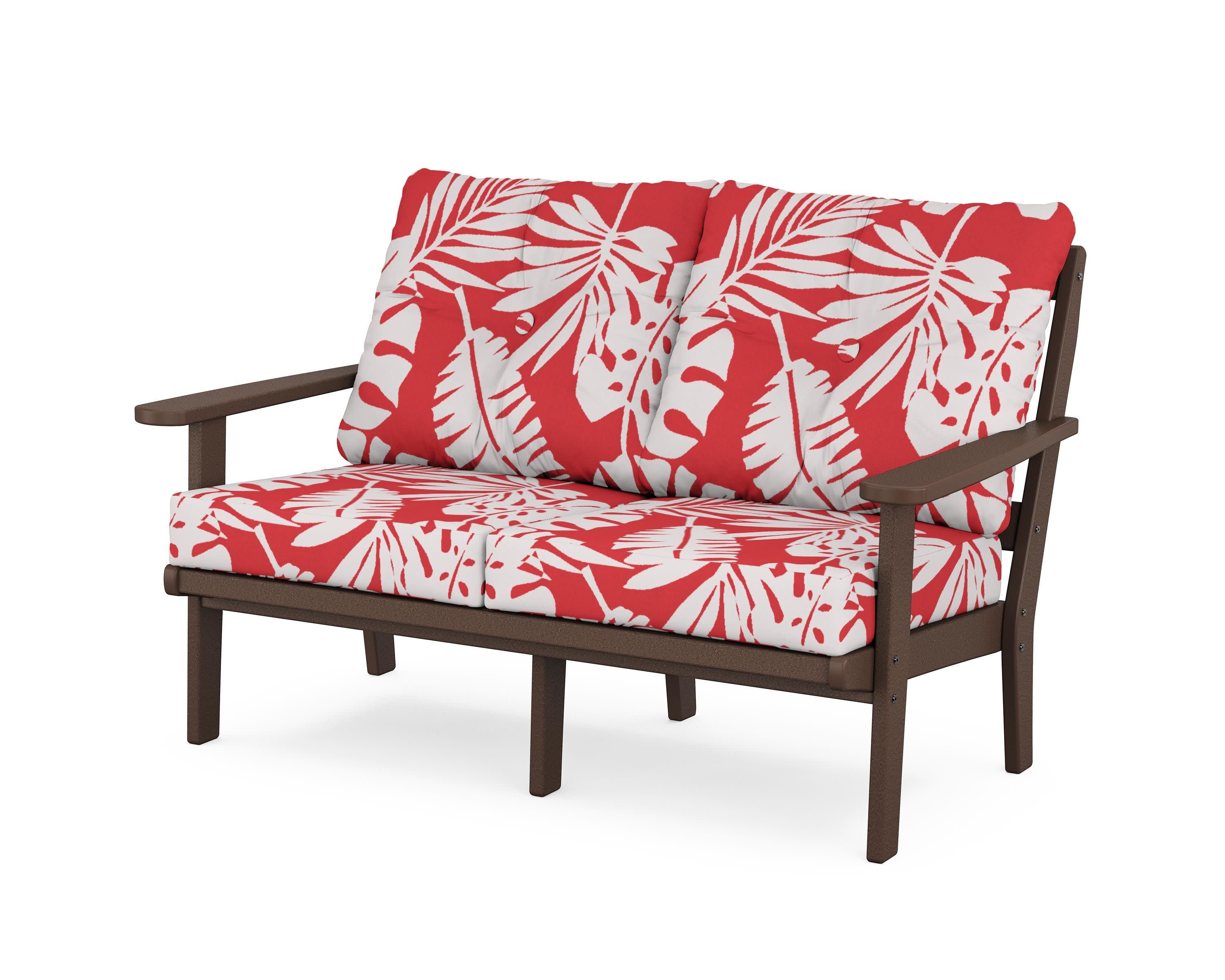 Cape Cod Deep Seating Loveseat in Vintage Lantern / Leaf Crimson