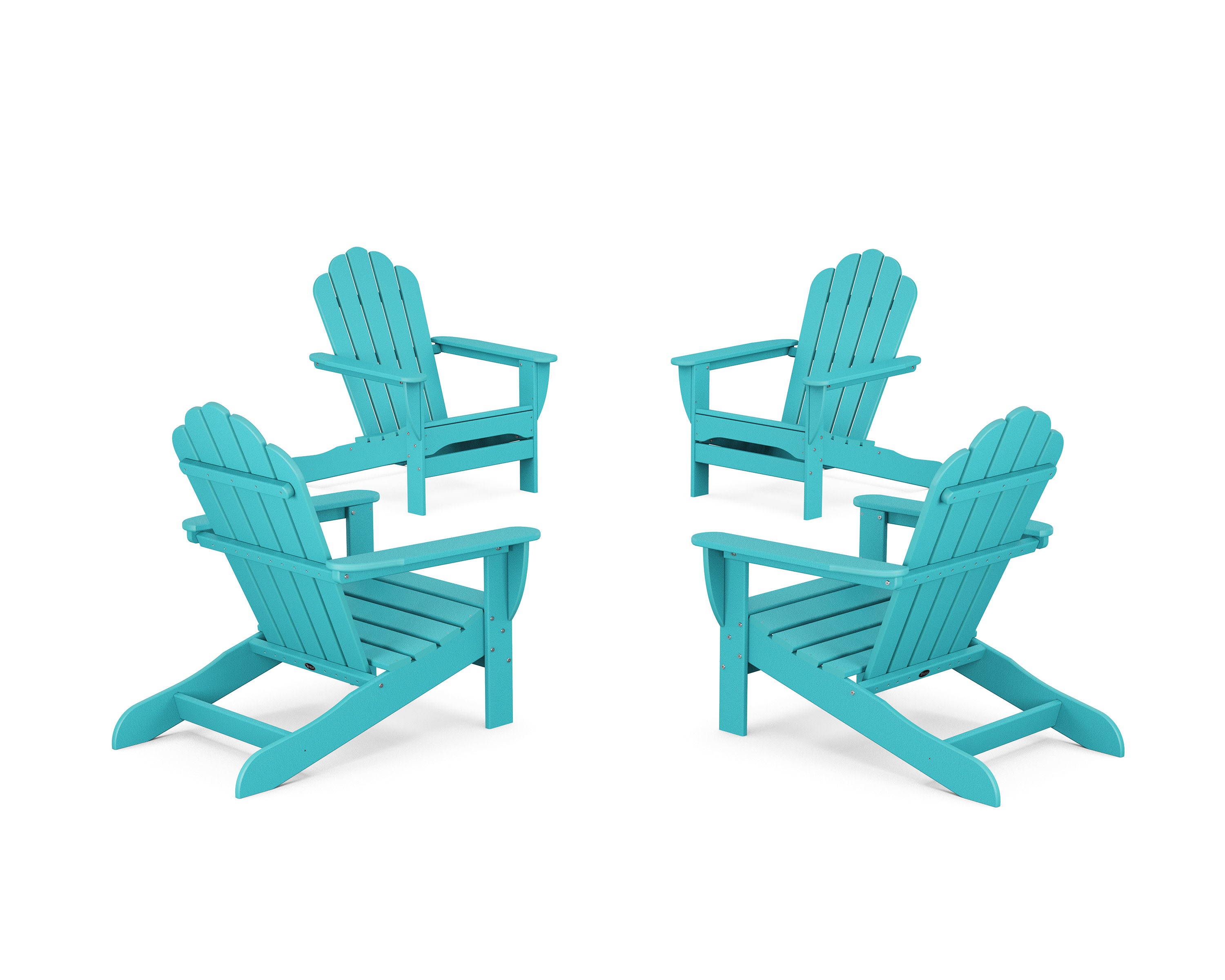 4-Piece Monterey Bay Oversized Adirondack Chair Conversation Set in Aruba