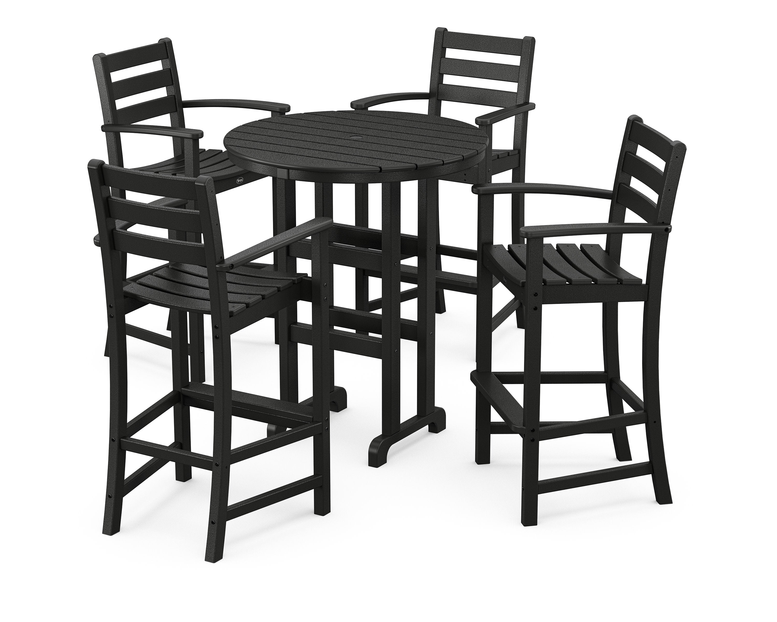 Monterey Bay 5-Piece Round Bar Set in Charcoal Black
