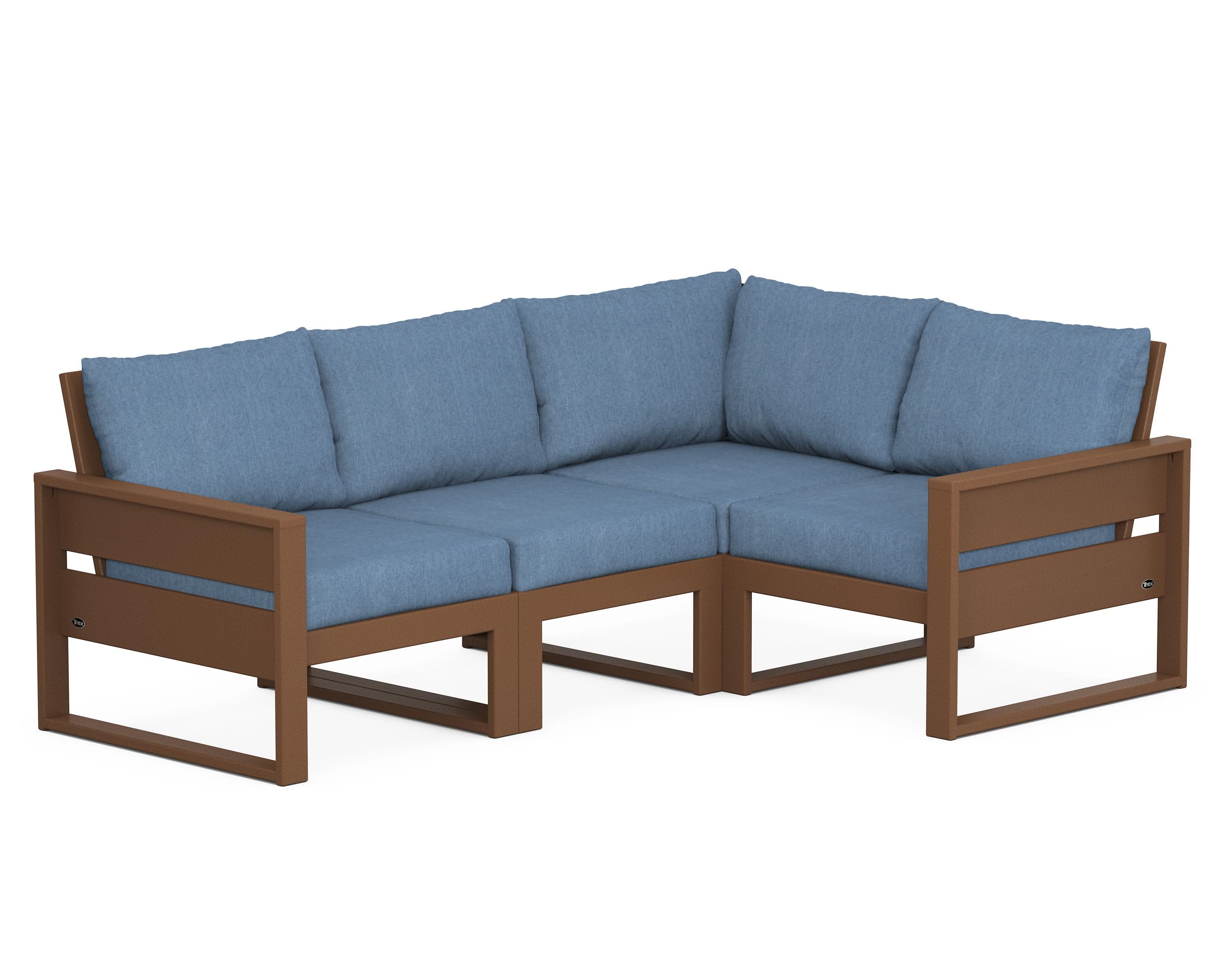 Eastport 4- Piece Sectional in Tree House / Sky Blue