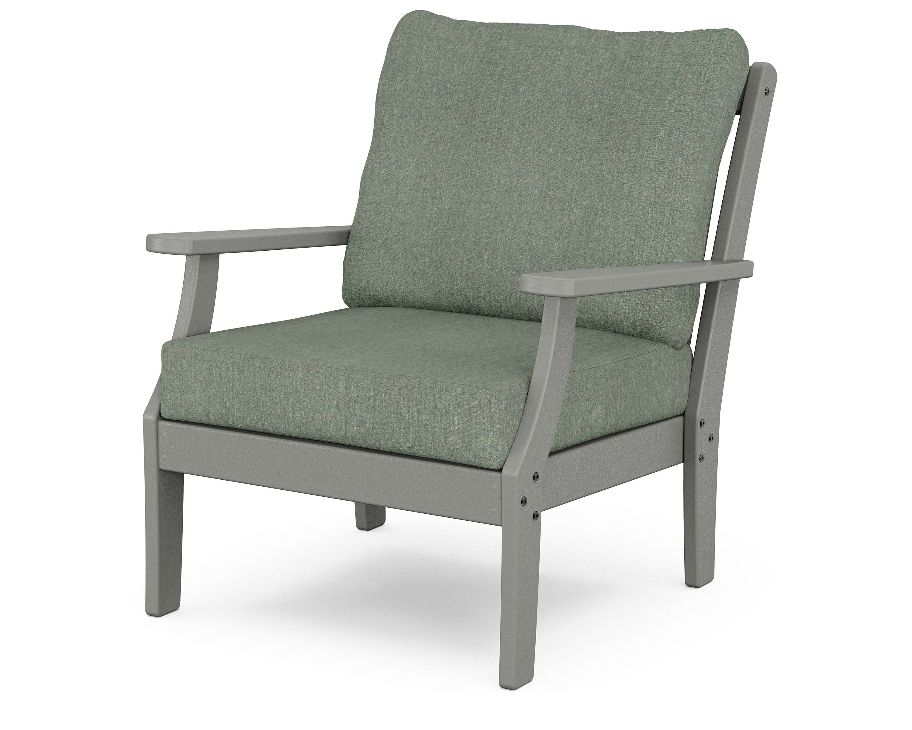 Yacht Club Deep Seating Chair in Stepping Stone / Cast Sage