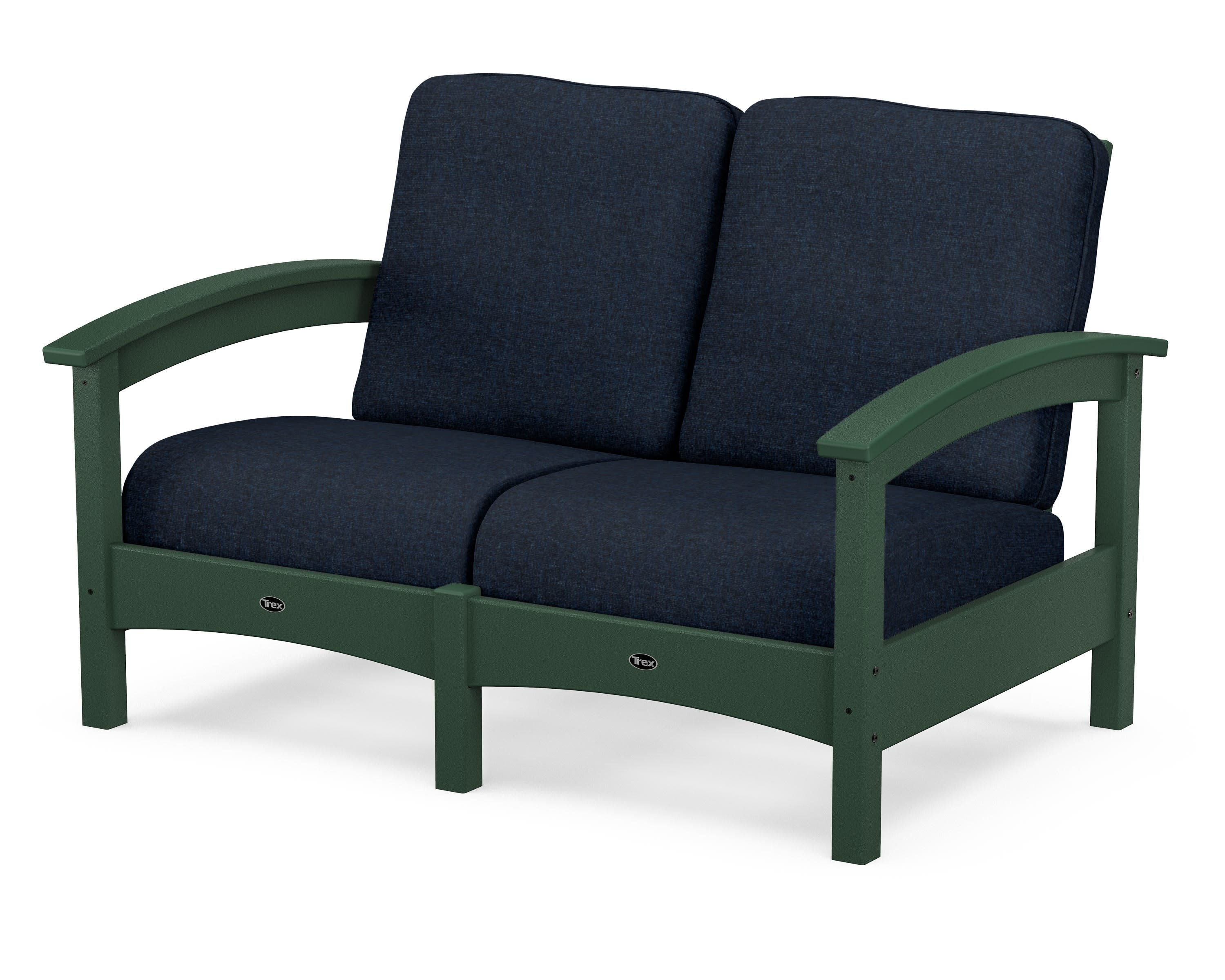 Rockport Club Loveseat in Rainforest Canopy / Marine Indigo